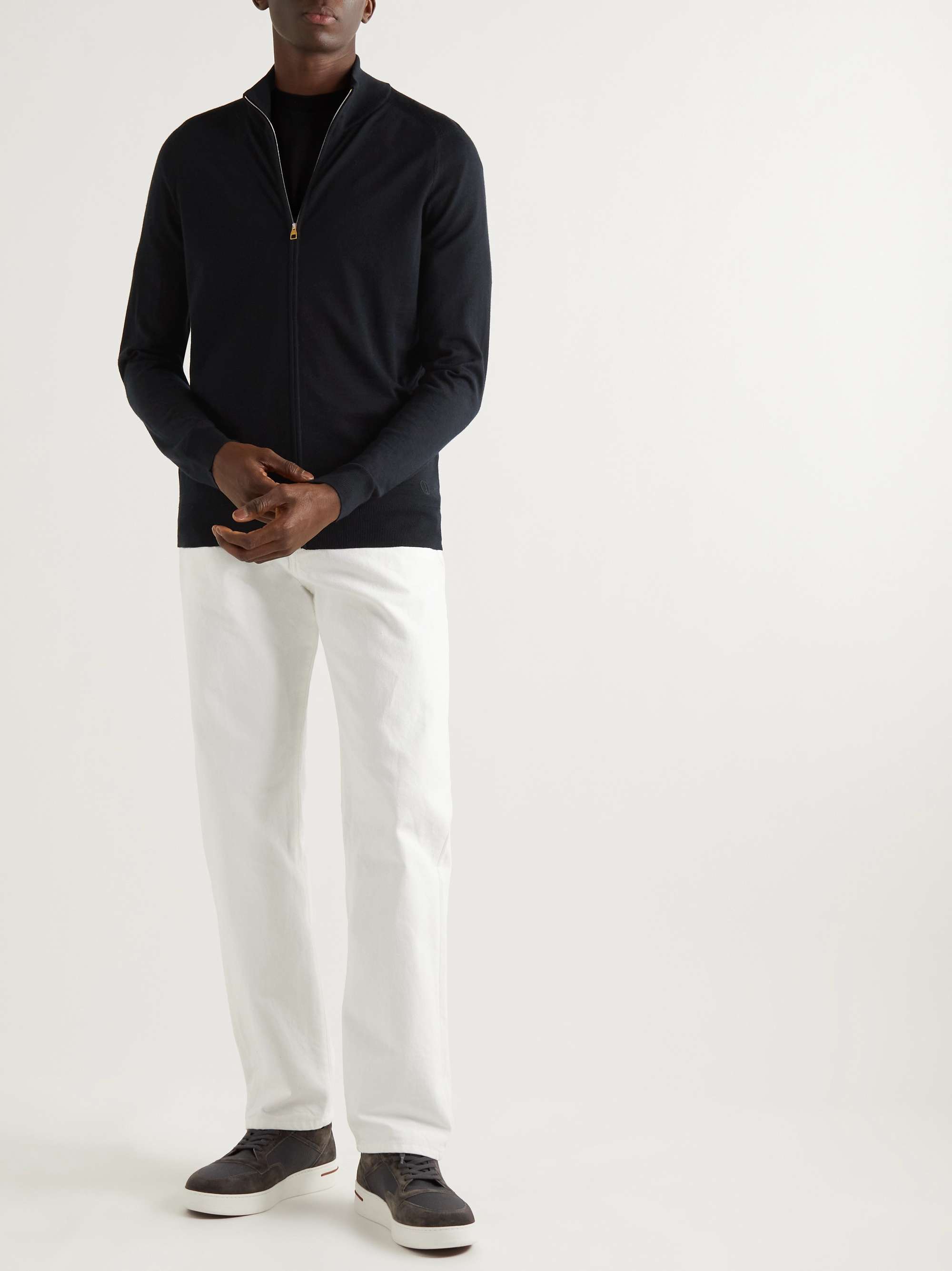 DUNHILL Cashmere Zip-Up Cardigan