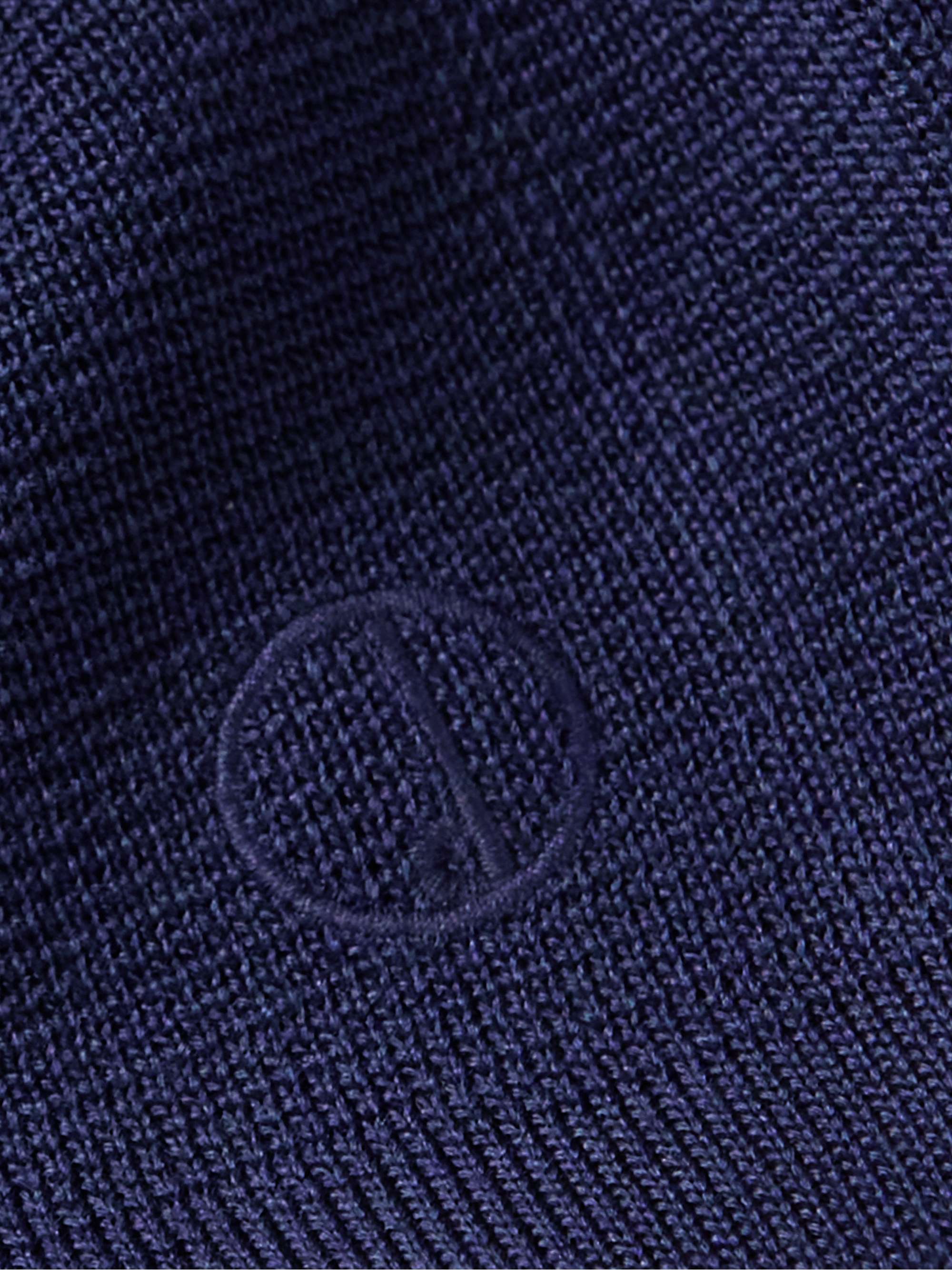 DUNHILL Colour-Block Mulberry Silk Zip-Up Cardigan