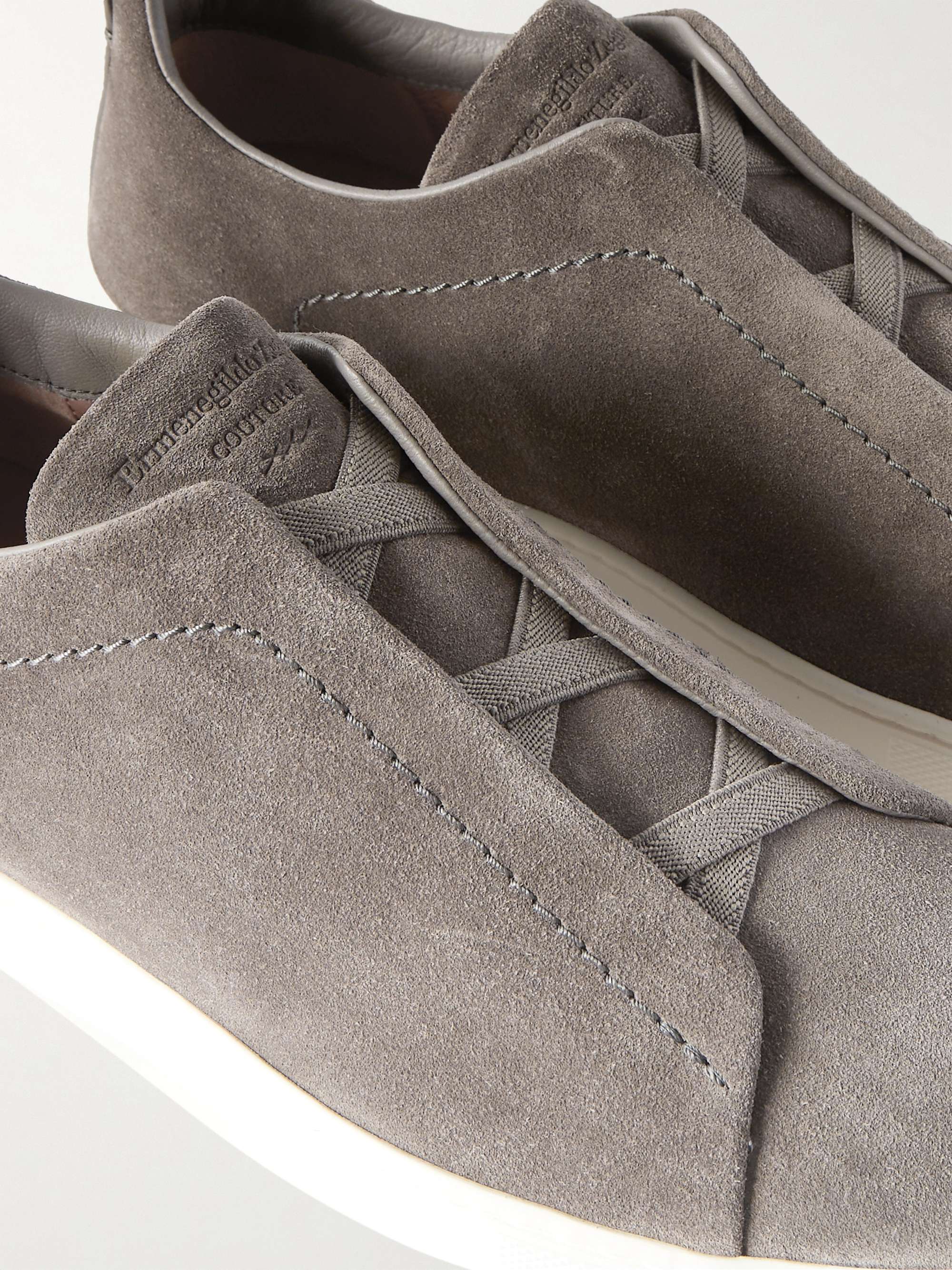 ZEGNA Suede Slip-On Sneakers