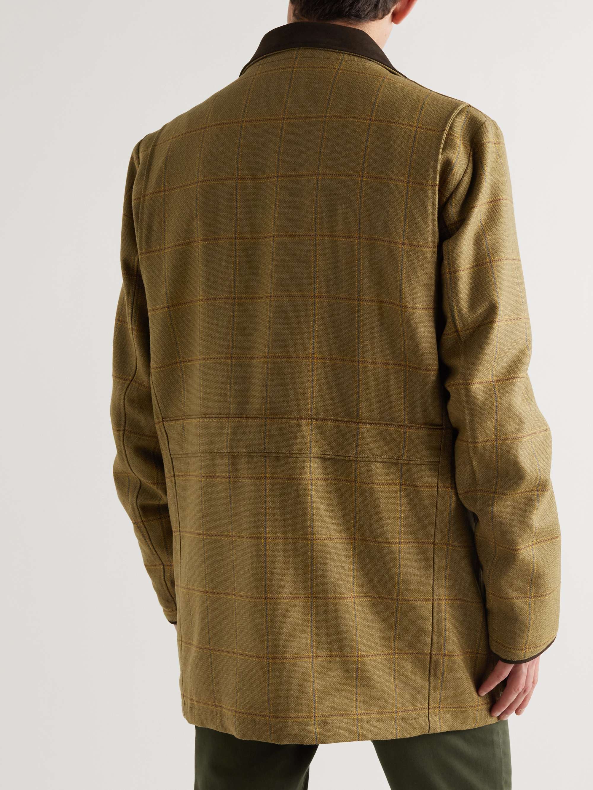 PURDEY Checked Herringbone Wool-Blend Tweed Coat