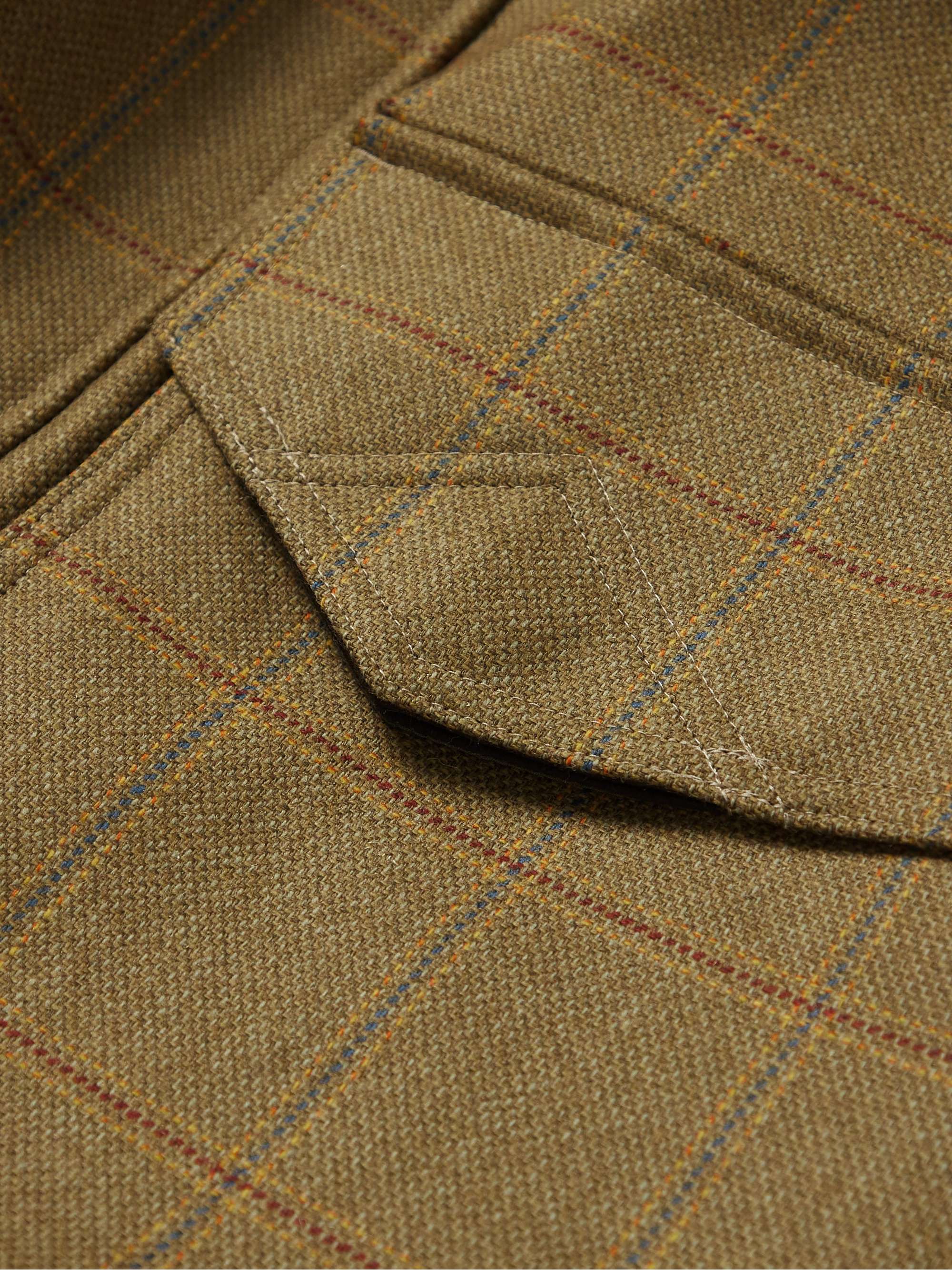 PURDEY Checked Herringbone Wool-Blend Tweed Coat