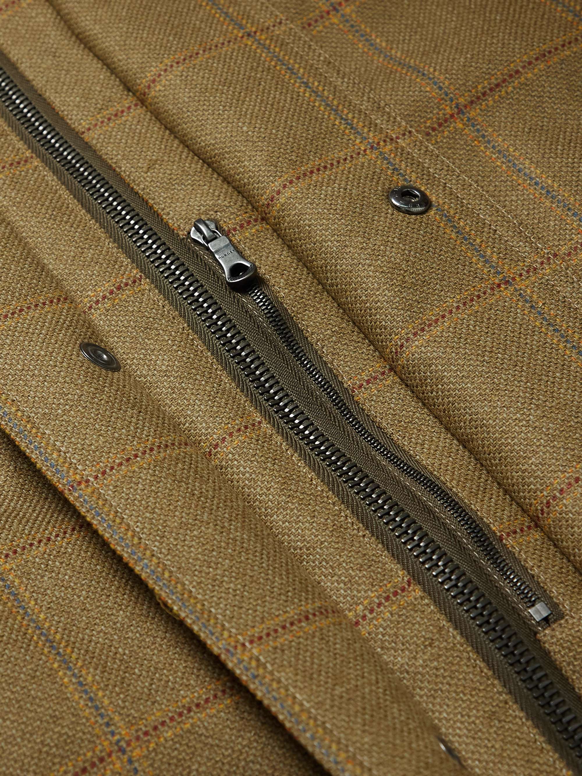 PURDEY Checked Herringbone Wool-Blend Tweed Coat