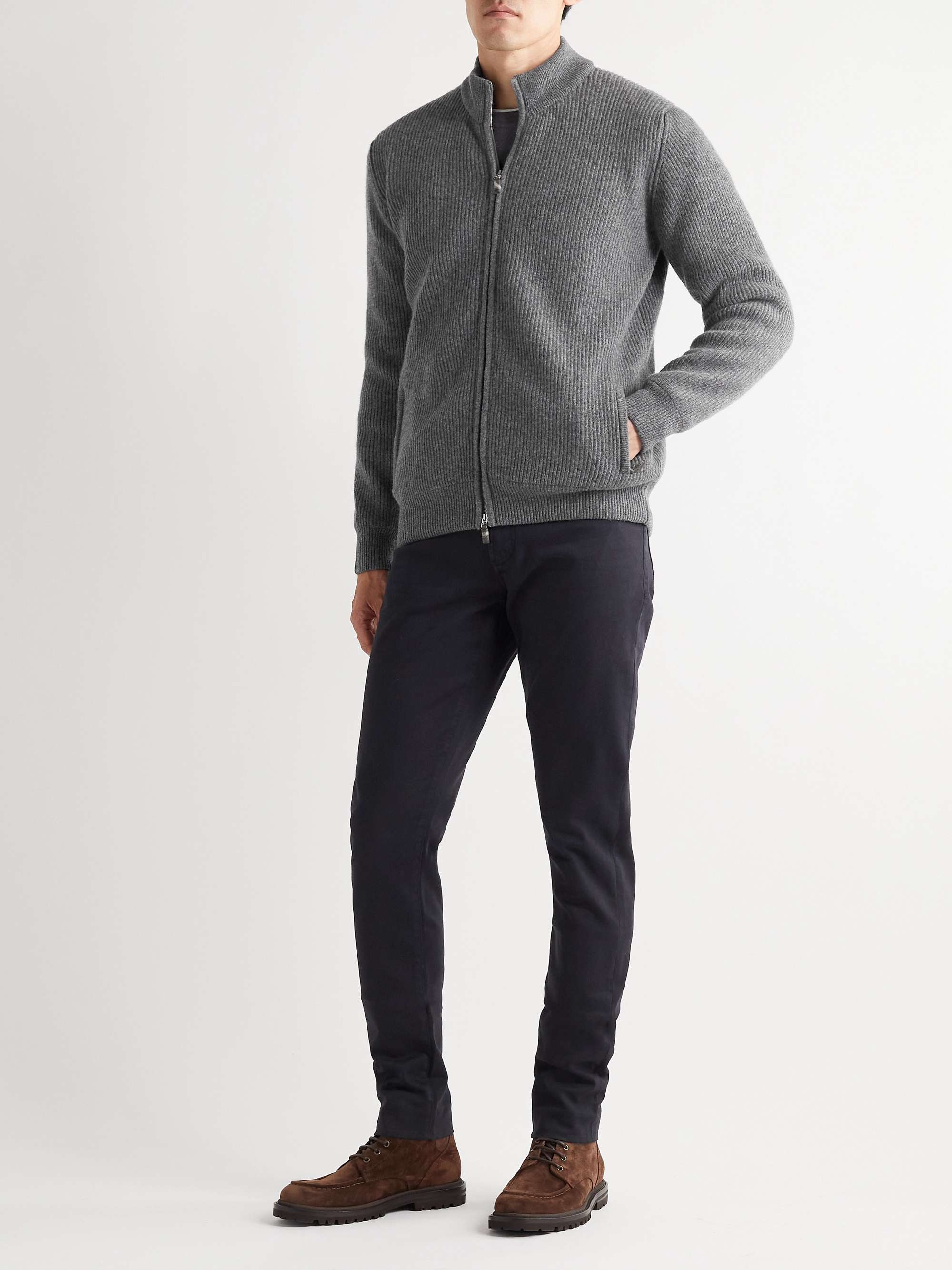 PURDEY Slim-Fit Stretch-Cotton Twill Trousers