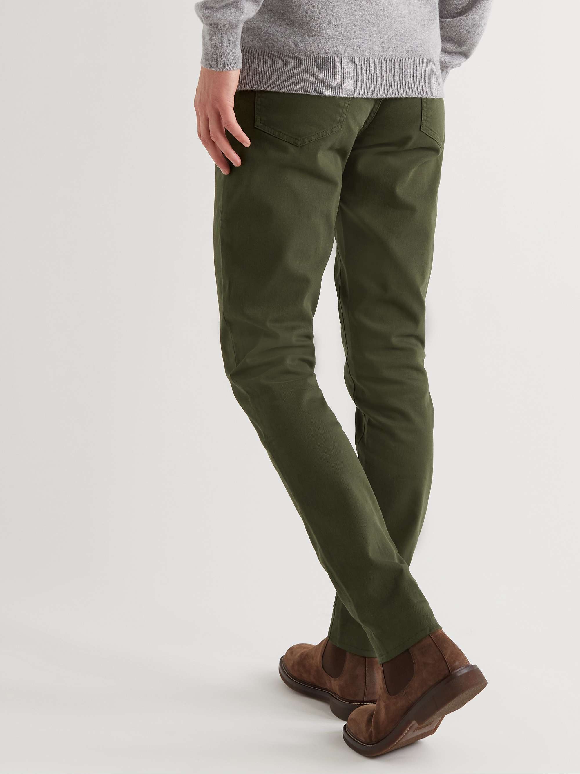 PURDEY Slim-Fit Stretch-Cotton Twill Trousers