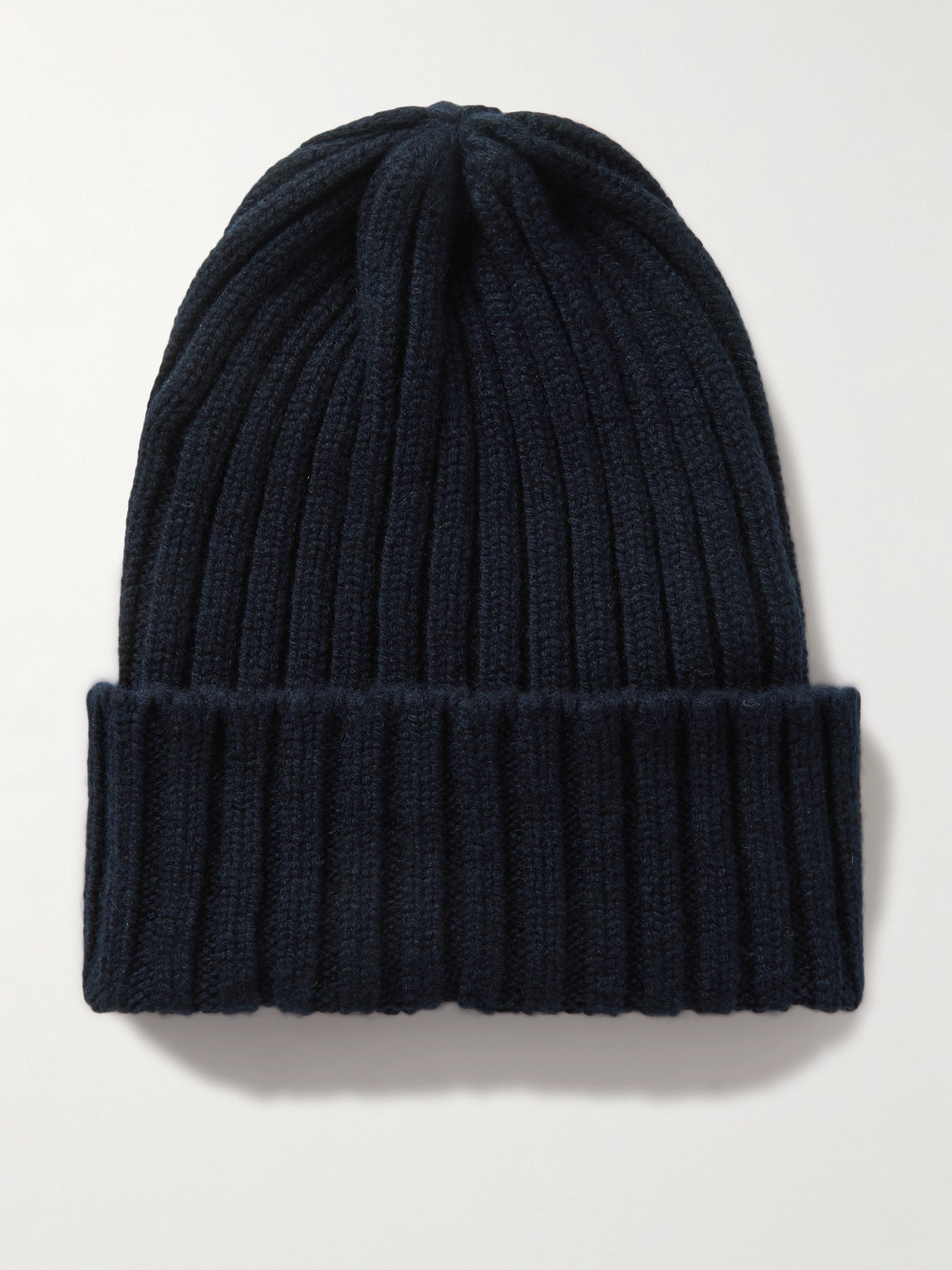 Thom Sweeney Ribbed Cashmere Beanie In Blue