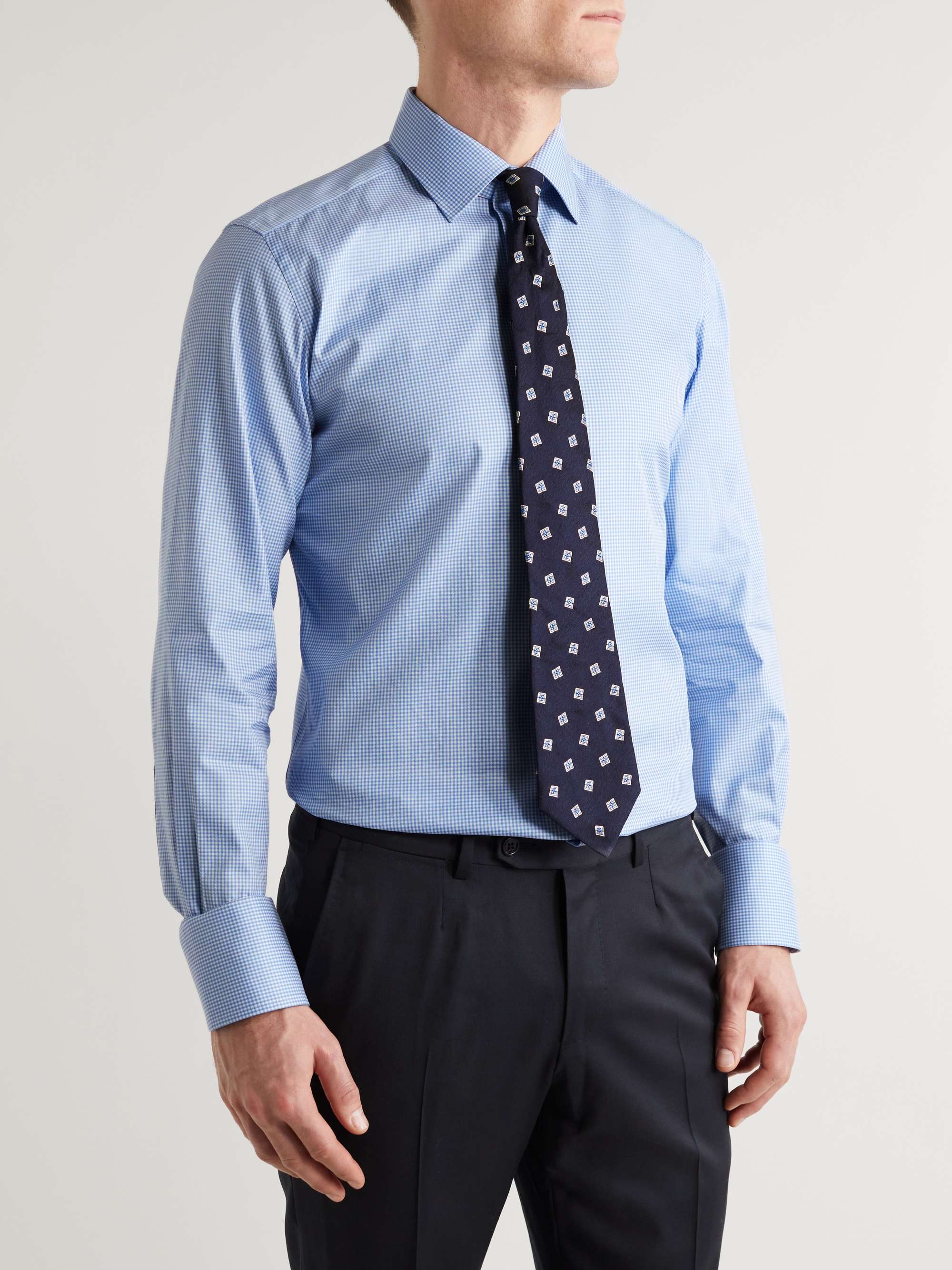TOM FORD Slim-Fit Micro-Checked Cotton Shirt