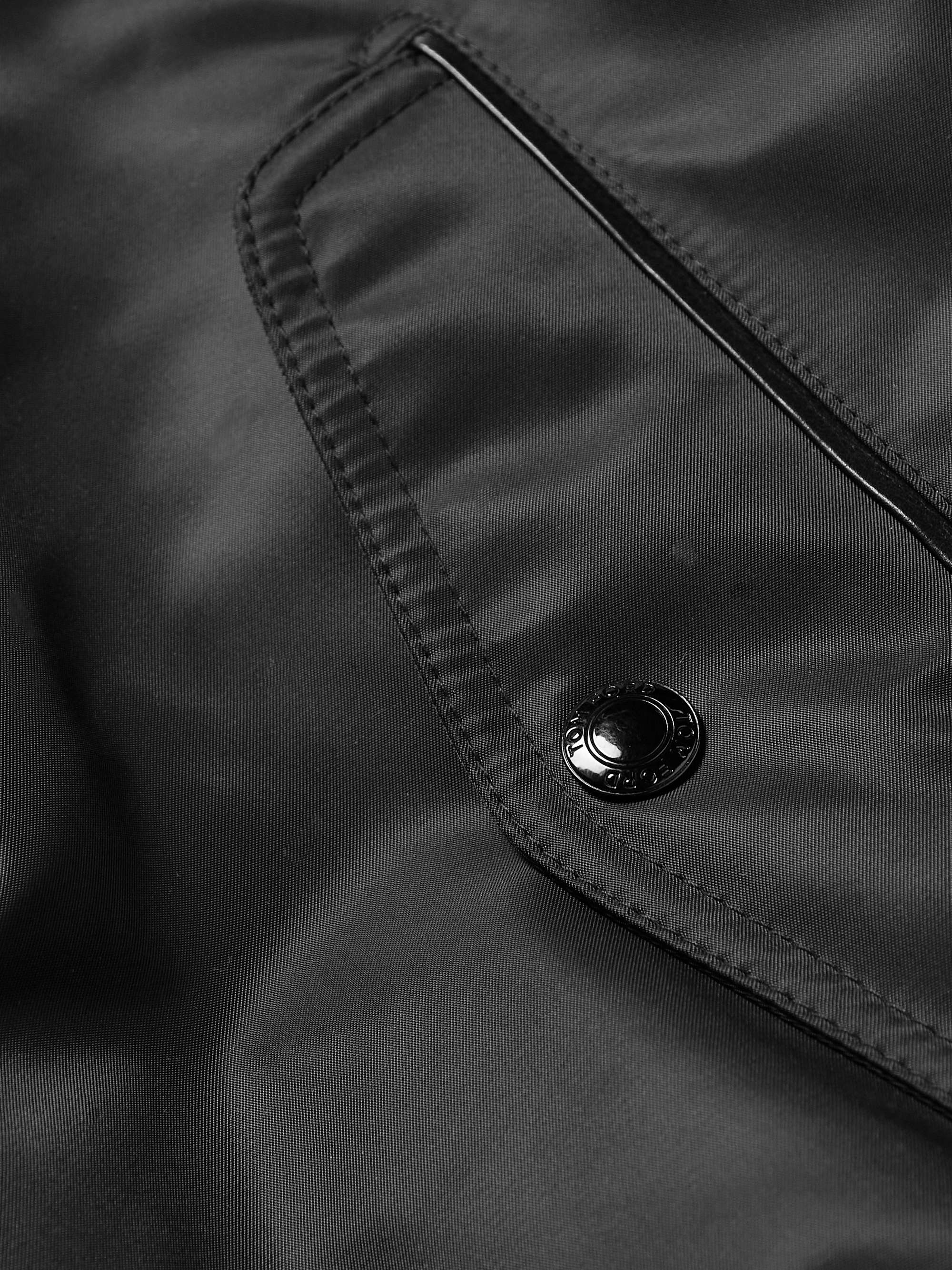TOM FORD Leather-Trimmed Nylon Harrington Jacket