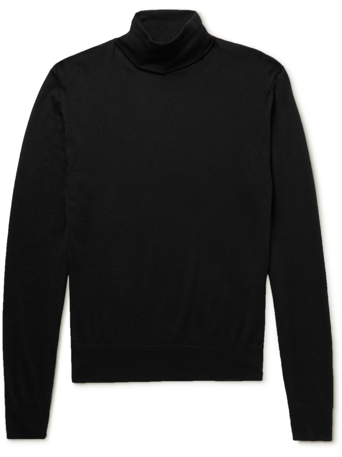 Tom Ford Cashmere And Silk-blend Rollneck Sweater In Black