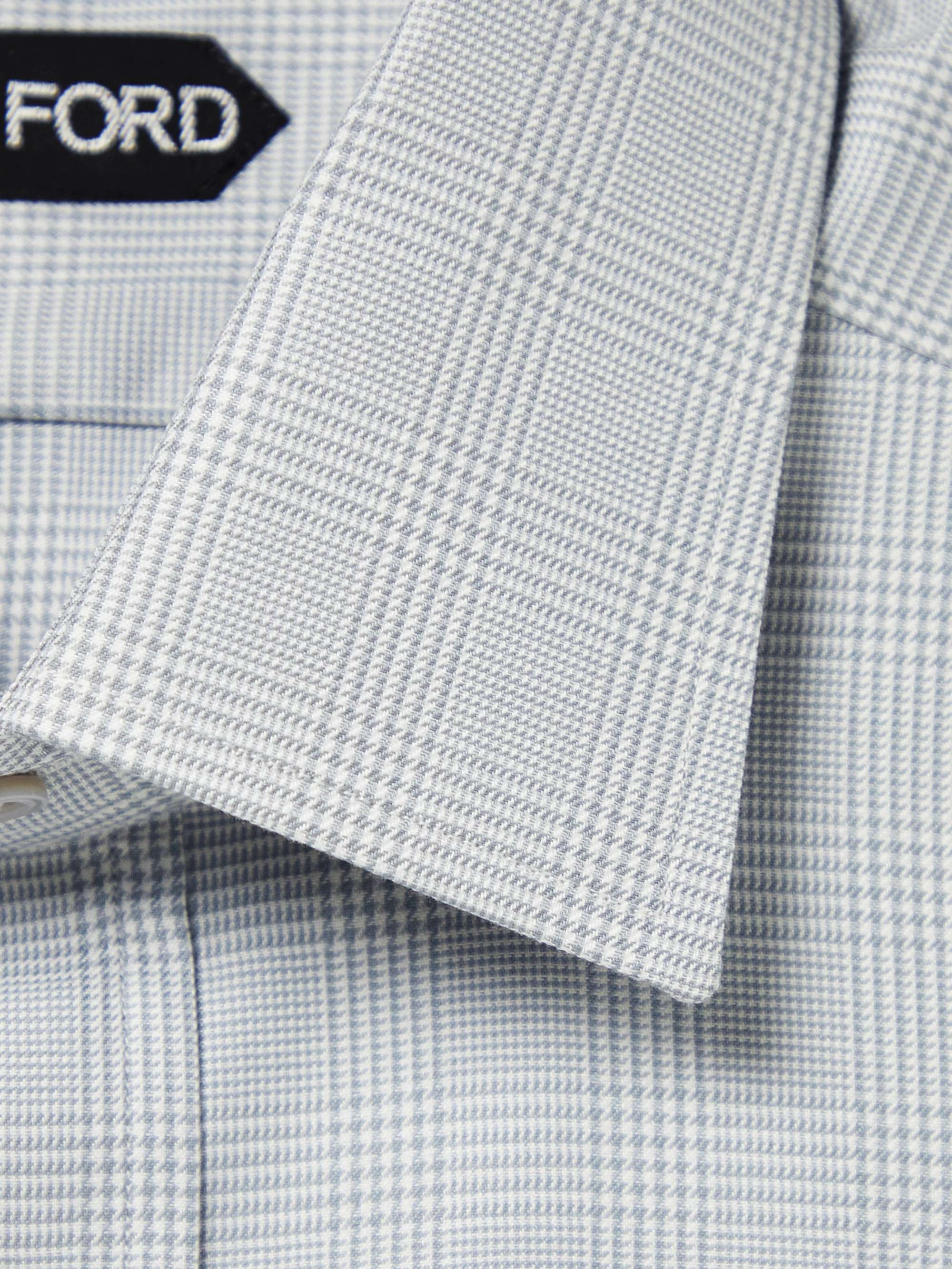 TOM FORD Slim-Fit Prince of Wales Checked Cotton Shirt