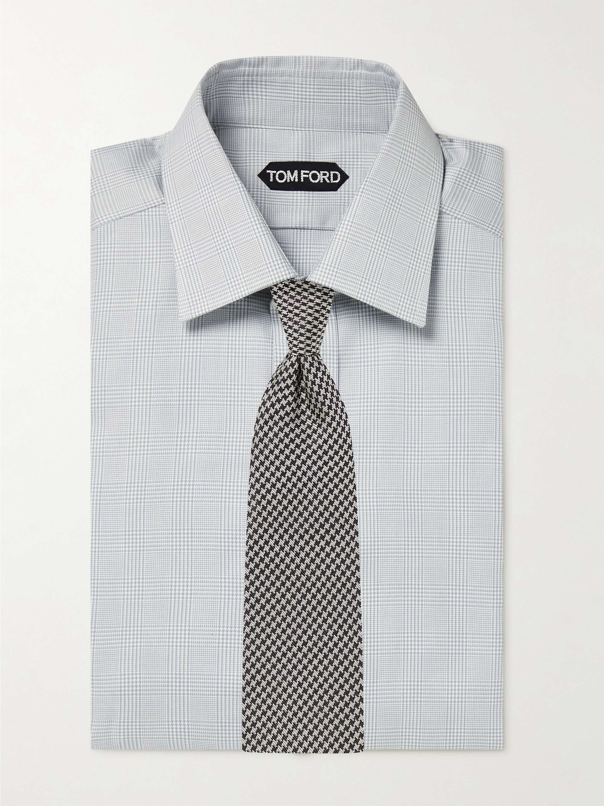 TOM FORD Slim-Fit Prince of Wales Checked Cotton Shirt
