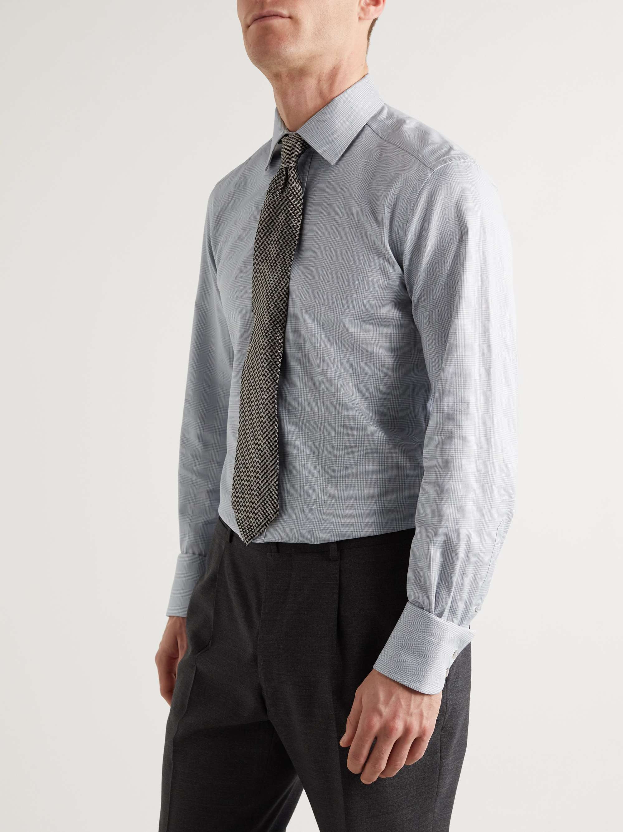 TOM FORD Slim-Fit Prince of Wales Checked Cotton Shirt