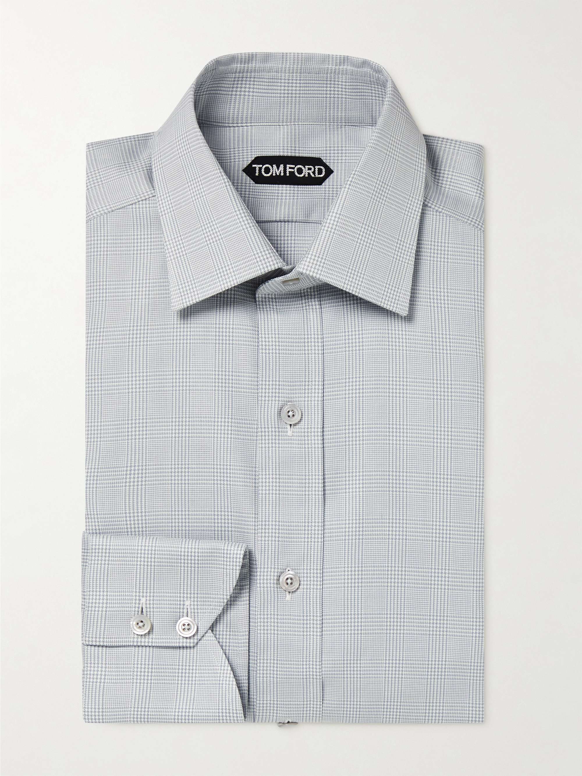 TOM FORD Slim-Fit Prince of Wales Checked Cotton Shirt