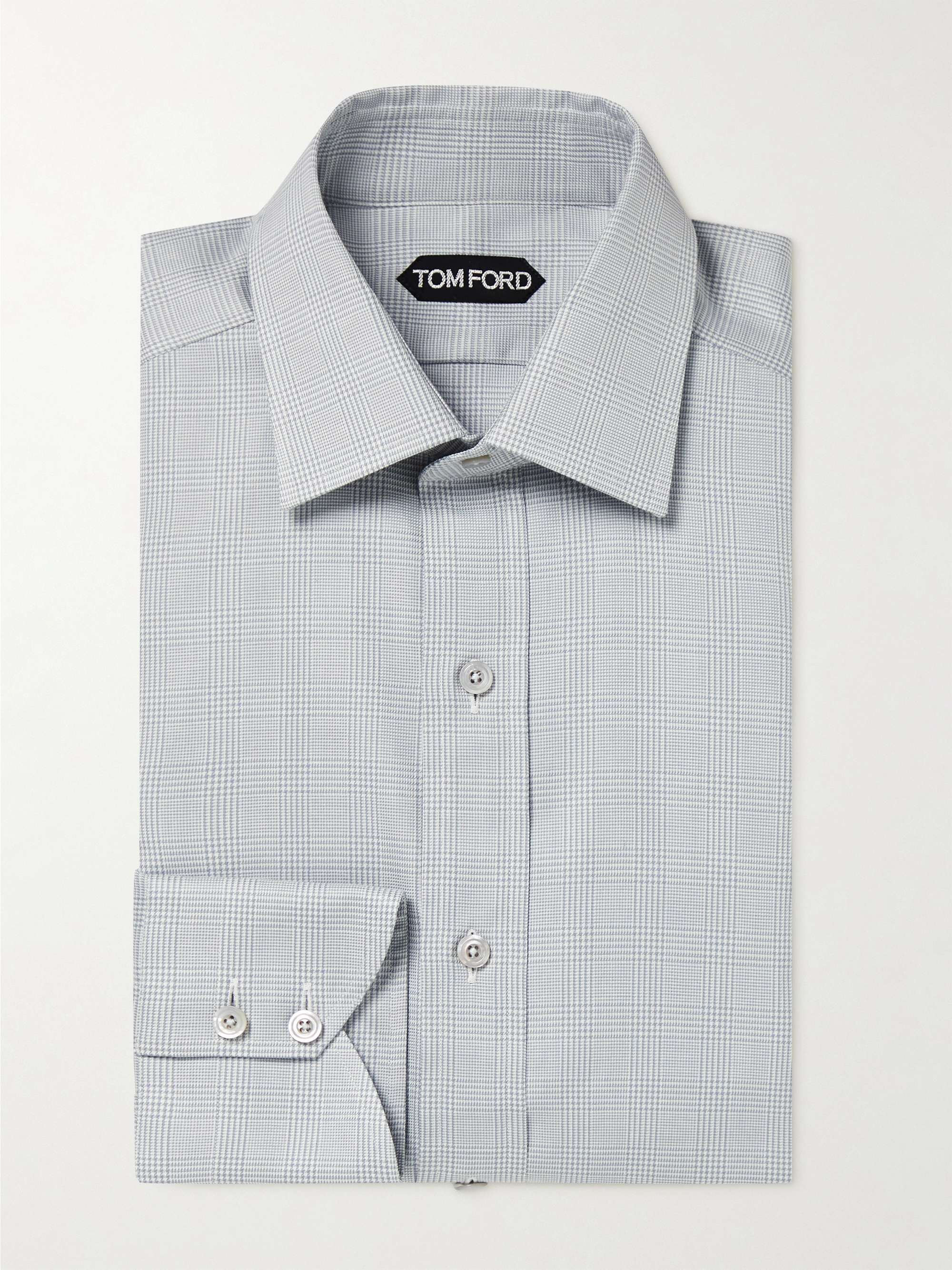 TOM FORD Slim-Fit Prince of Wales Checked Cotton Shirt for Men