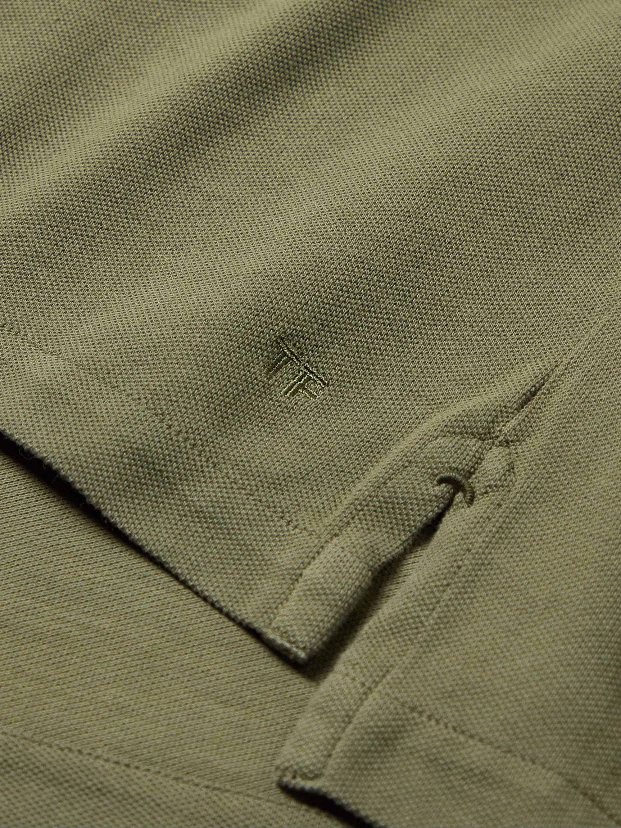 TOM FORD Garment-Dyed Cotton-Piqué Polo Shirt