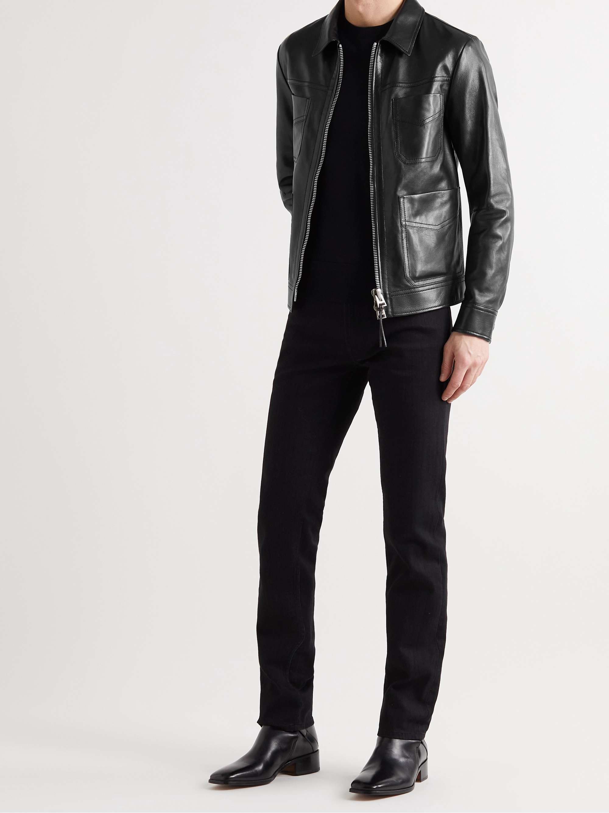 TOM FORD Leather Blouson Jacket for Men | MR PORTER