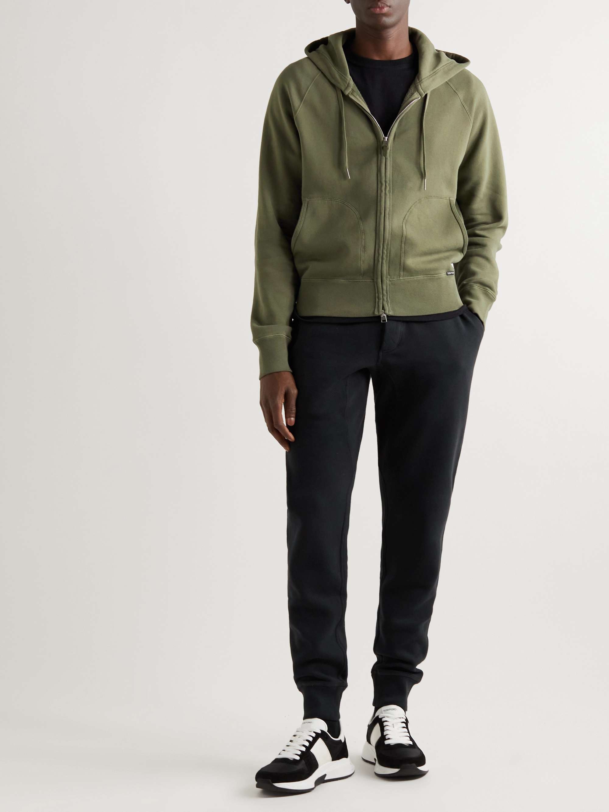 TOM FORD Garment-Dyed Cotton-Jersey Zip-Up Hoodie for Men | MR PORTER