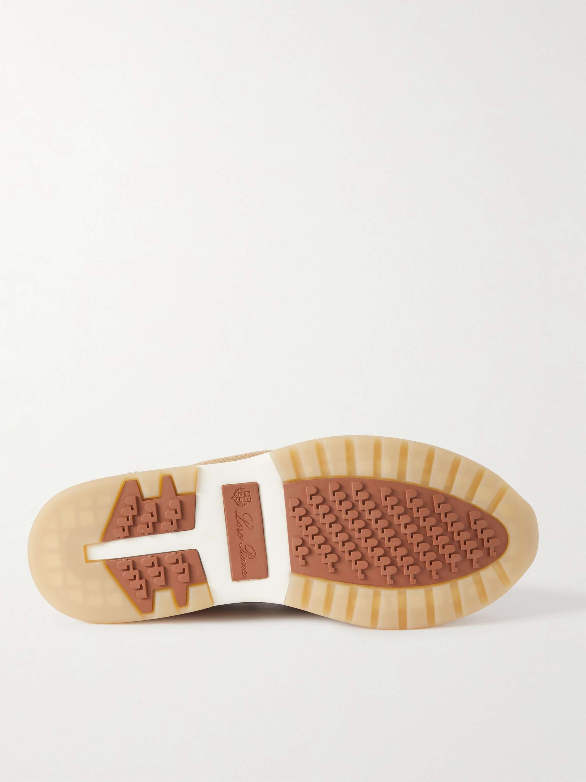 LORO PIANA 360 Flexy Walk Leather-Trimmed Knitted Wish® Silk Sneakers