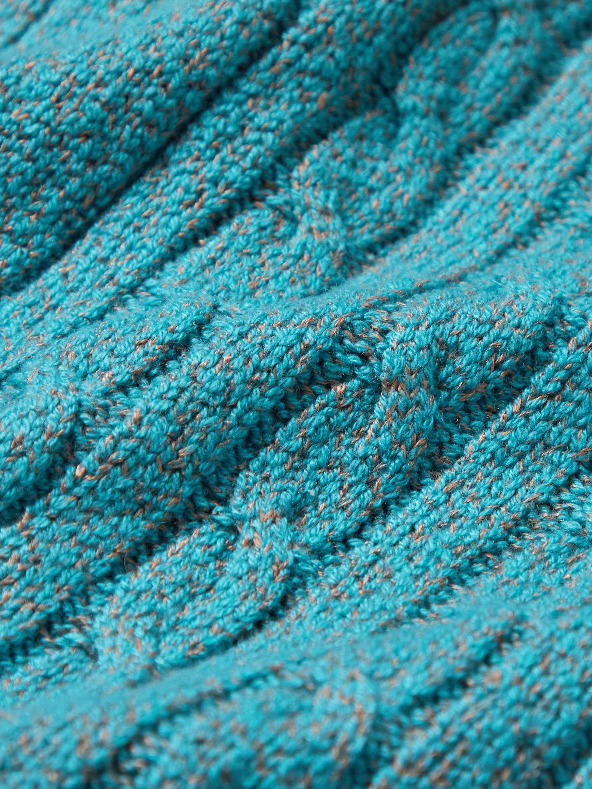 LORO PIANA Cable-Knit Baby Cashmere and Linen-Blend Half-Zip Sweater