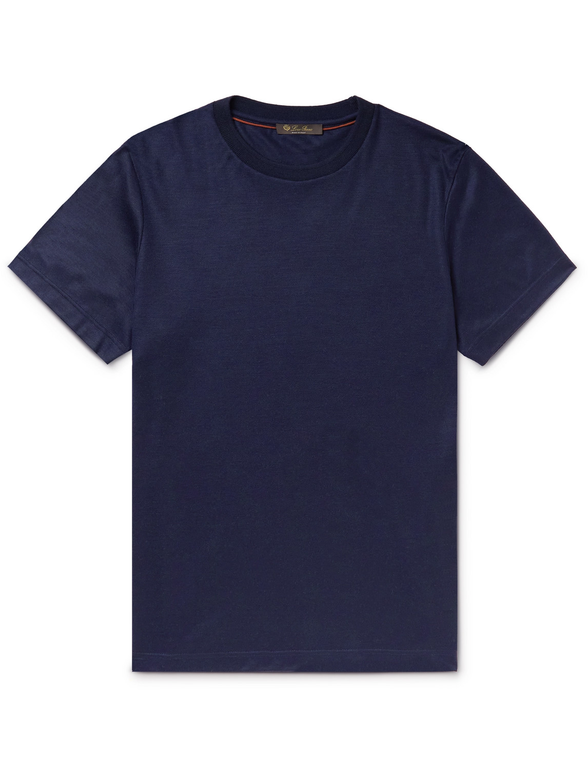 Loro Piana Men's Cashmere-silk Crewneck T-shirt In Scanda Blue