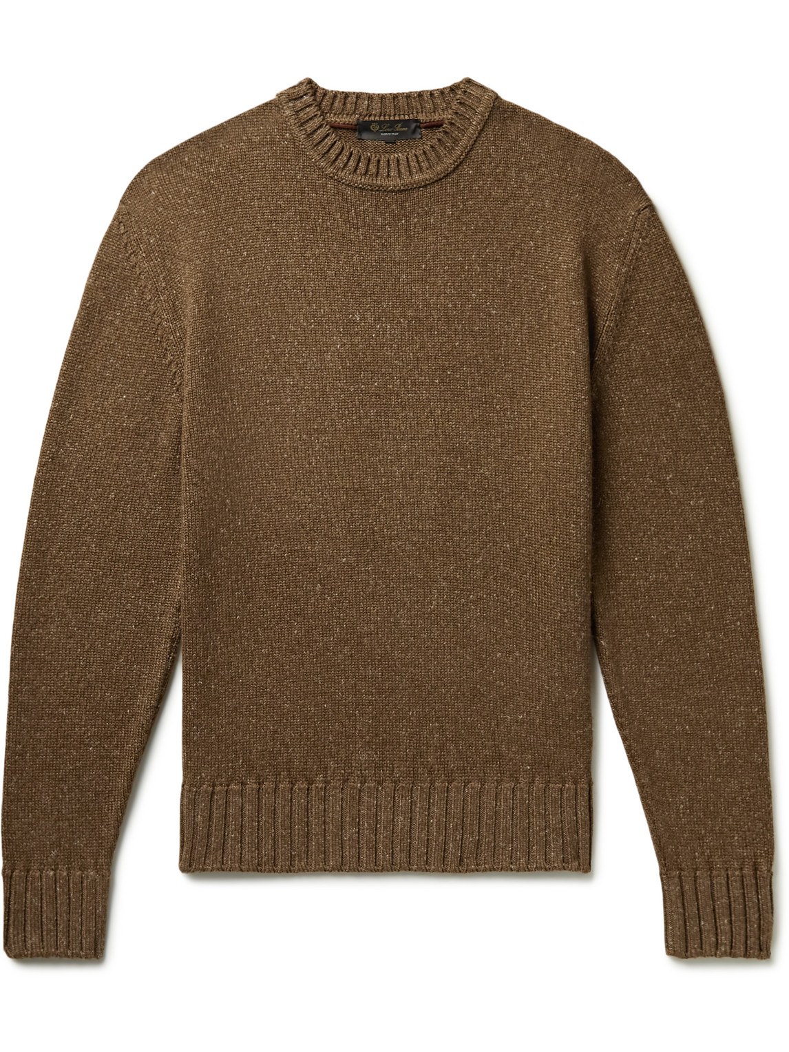 Loro Piana Shorwell Silk, Cashmere And Linen-blend Sweater In Brown