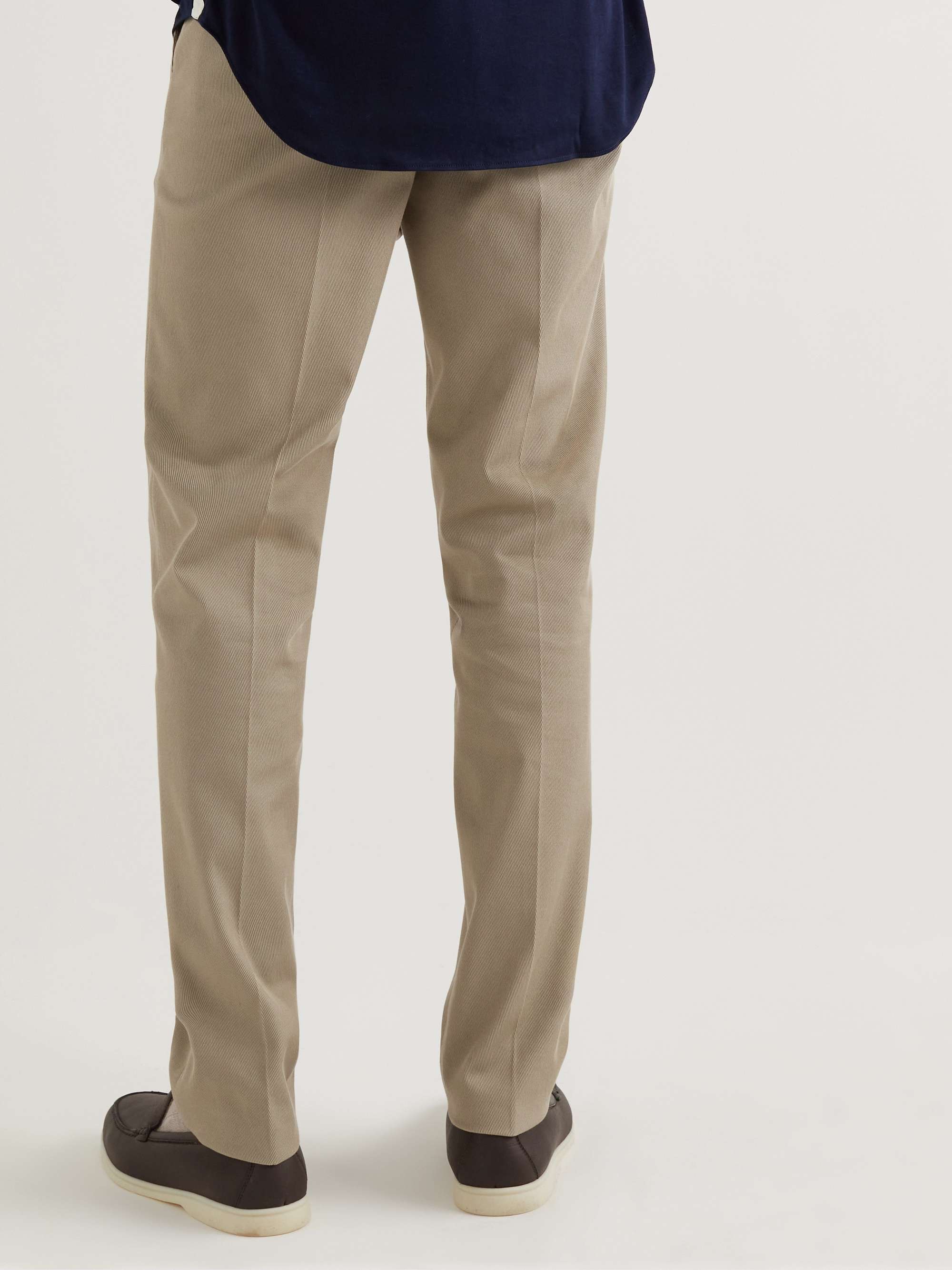 LORO PIANA Slim-Fit Tapered Stretch-Cotton Twill Trousers