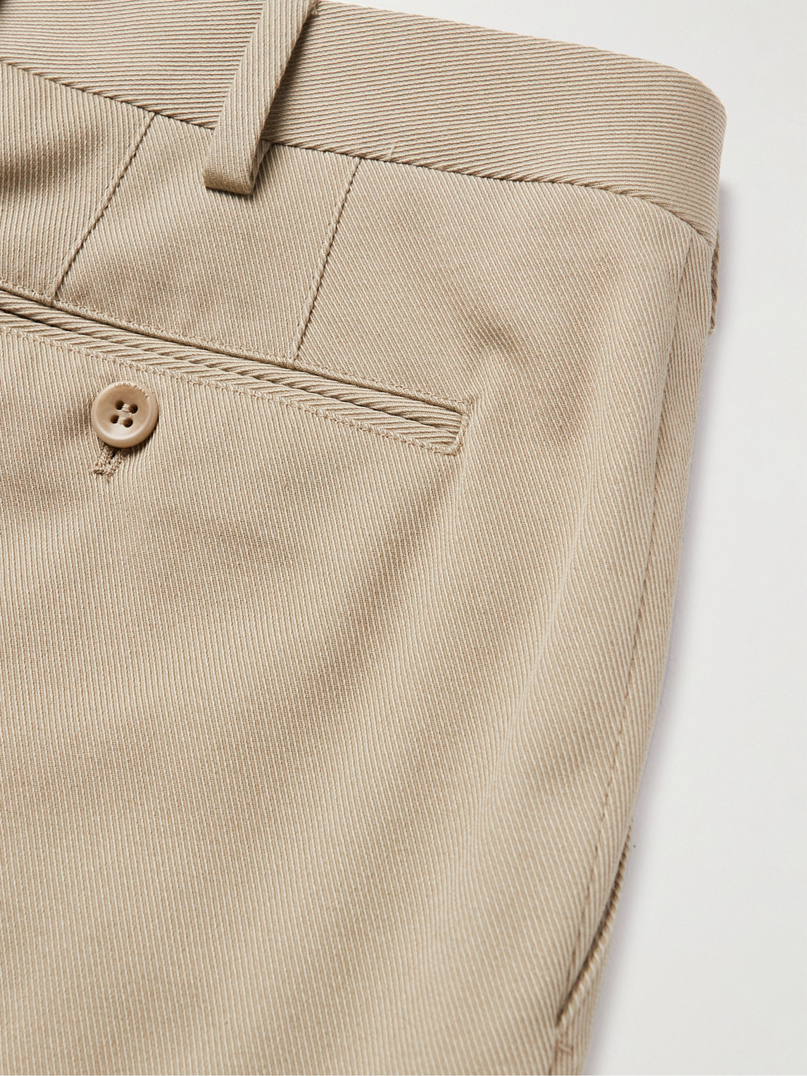 Loro Piana Slim-fit Tapered Stretch-cotton Twill Trousers In Neutrals