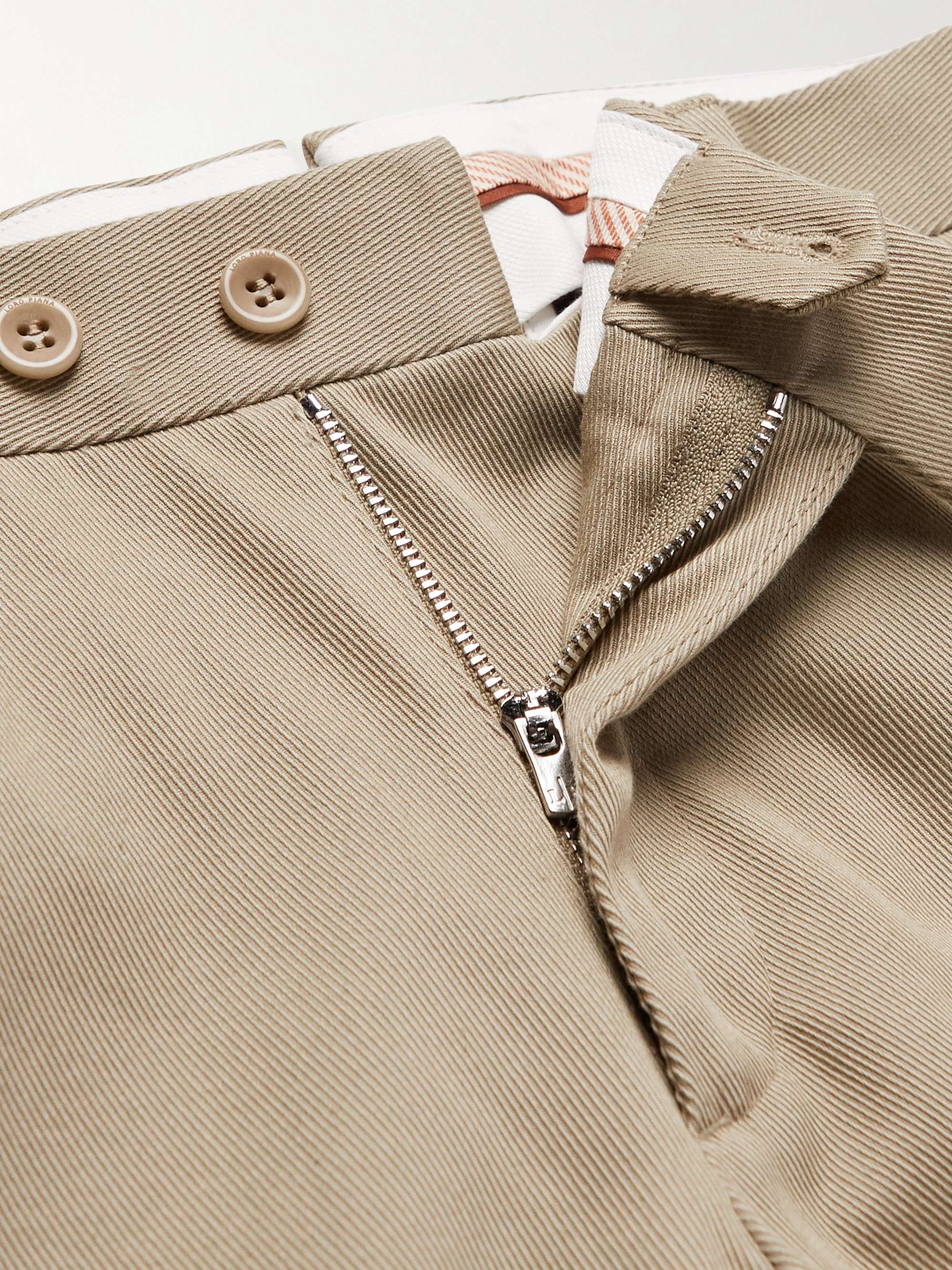 LORO PIANA Slim-Fit Tapered Stretch-Cotton Twill Trousers