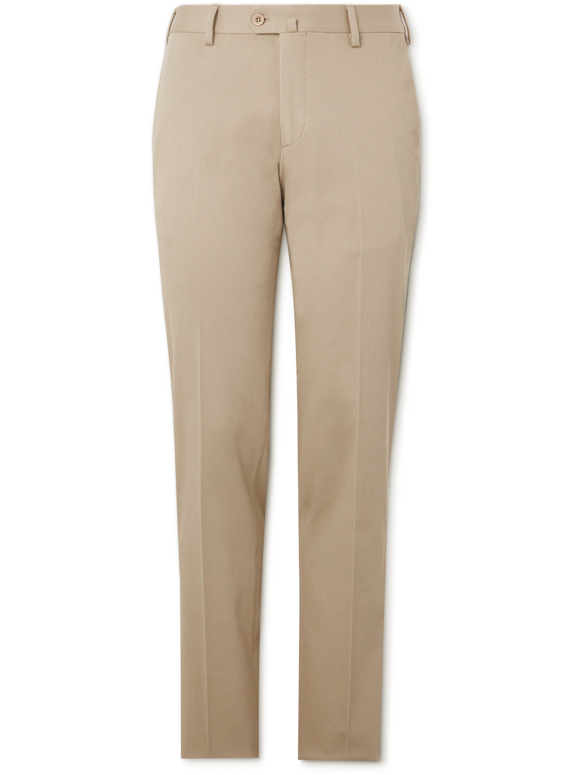 Loro Piana - Slim-Fit Tapered Stretch-Cotton Twill Trousers - Men - Neutrals - IT 60