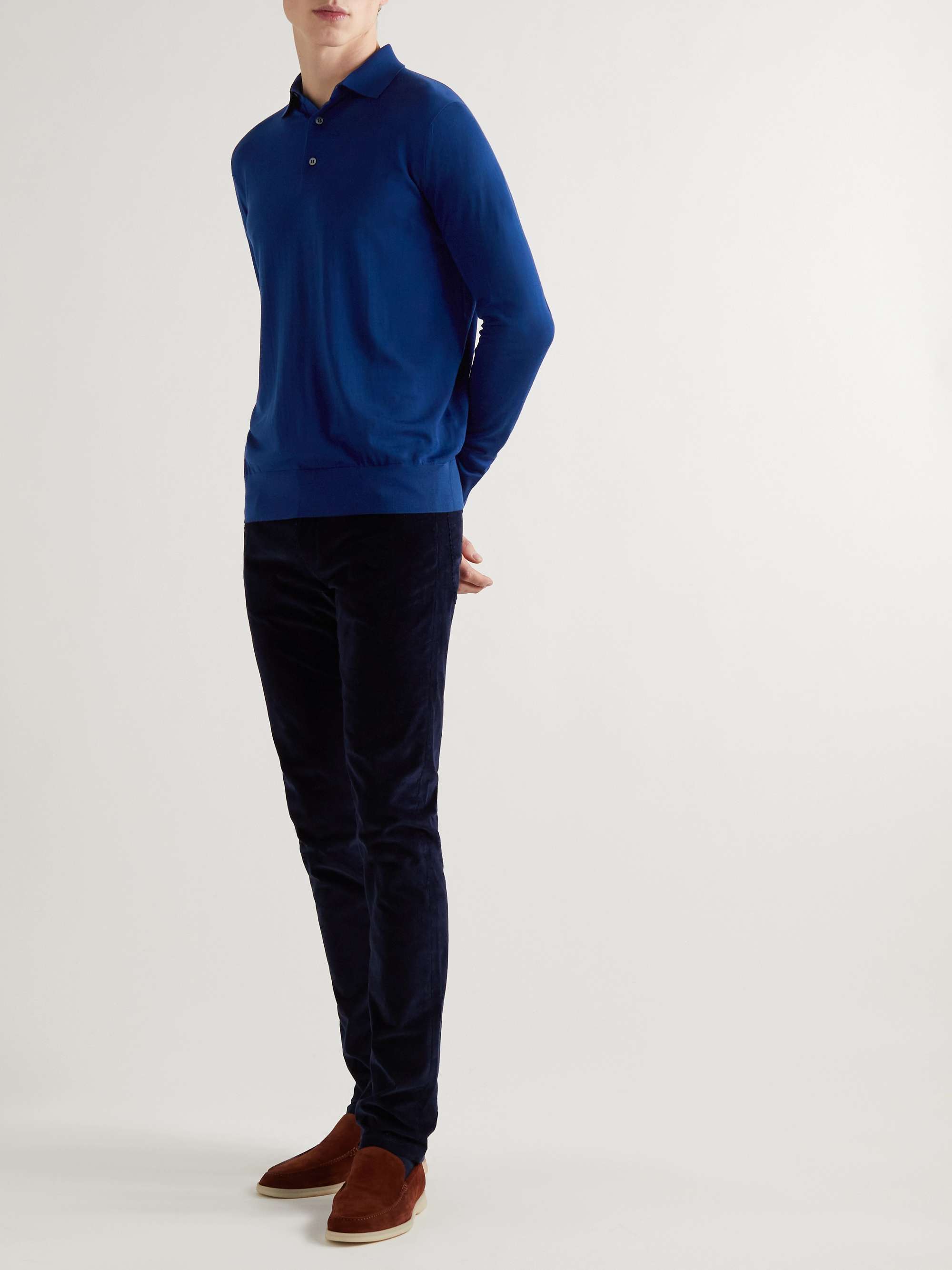 LORO PIANA Slim-Fit Wish Virgin Wool Polo Shirt