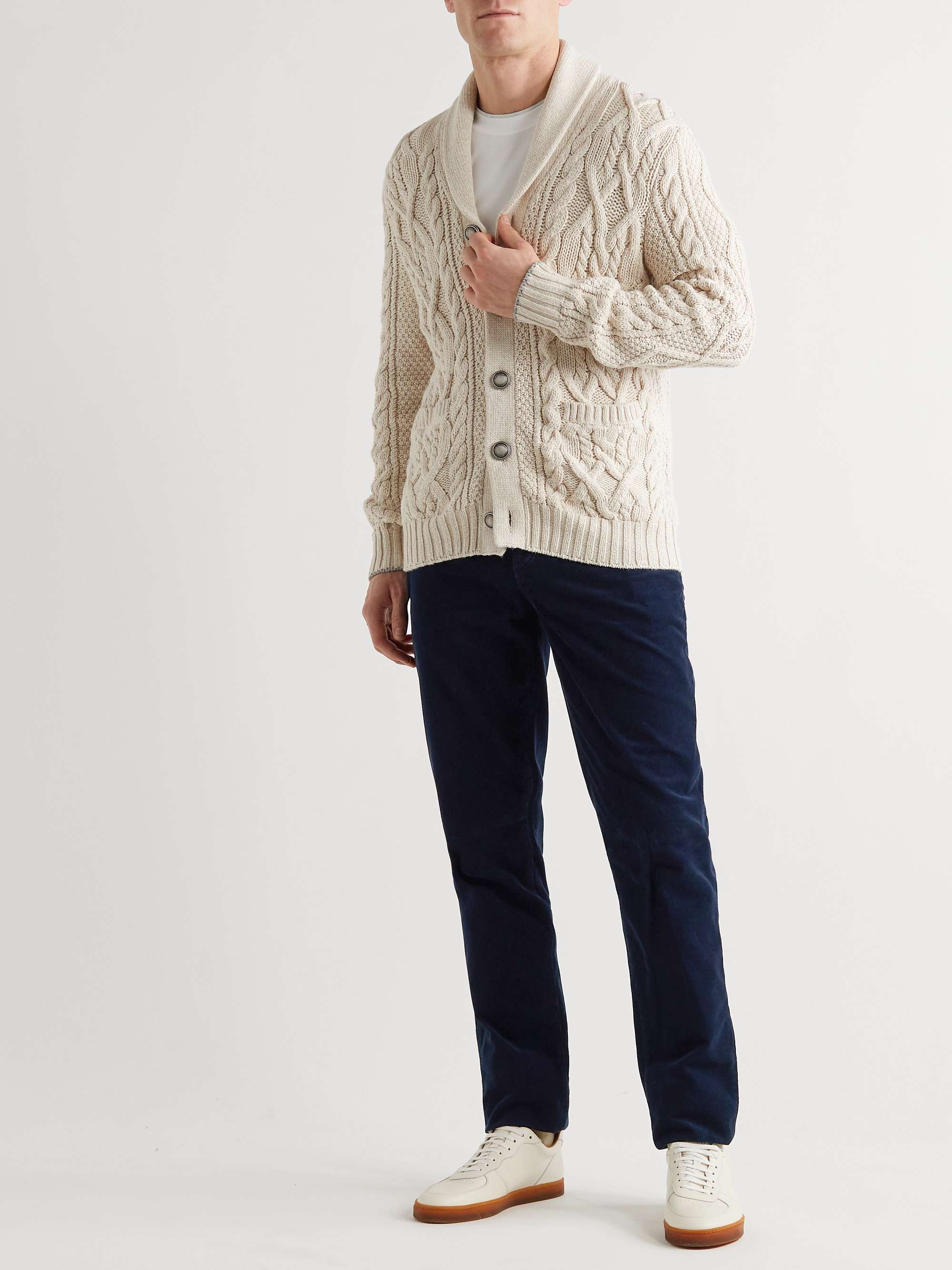 BRUNELLO CUCINELLI Straight-Leg Cotton-Corduroy Trousers