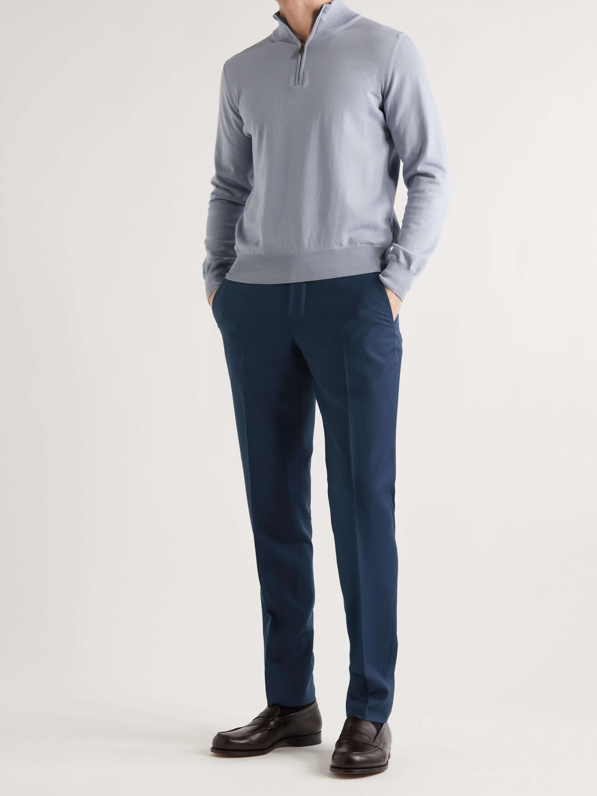 ZEGNA Slim-Fit Tapered Wool Trousers