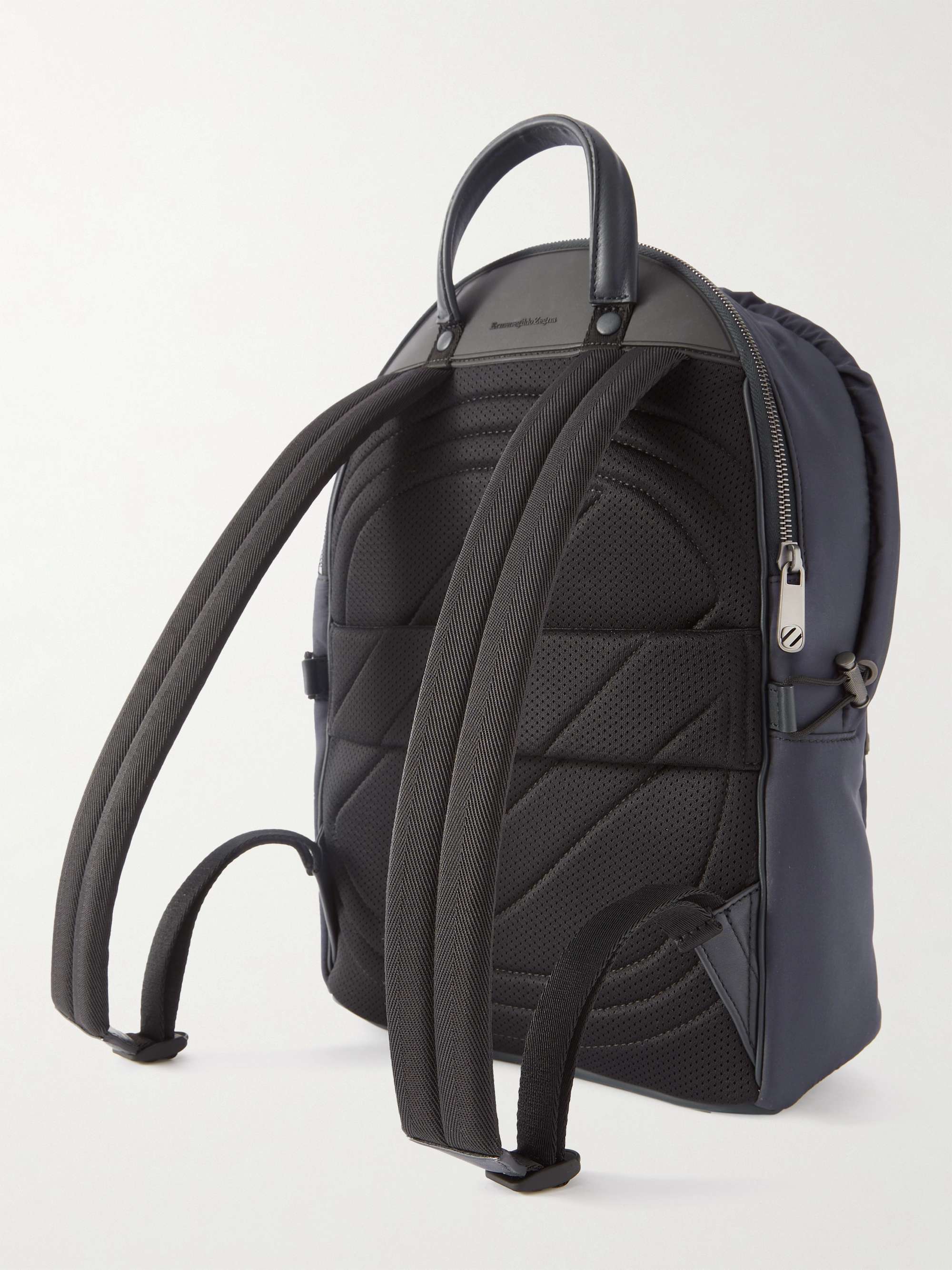 ZEGNA Hoodie Logo-Appliquéd Nylon Backpack
