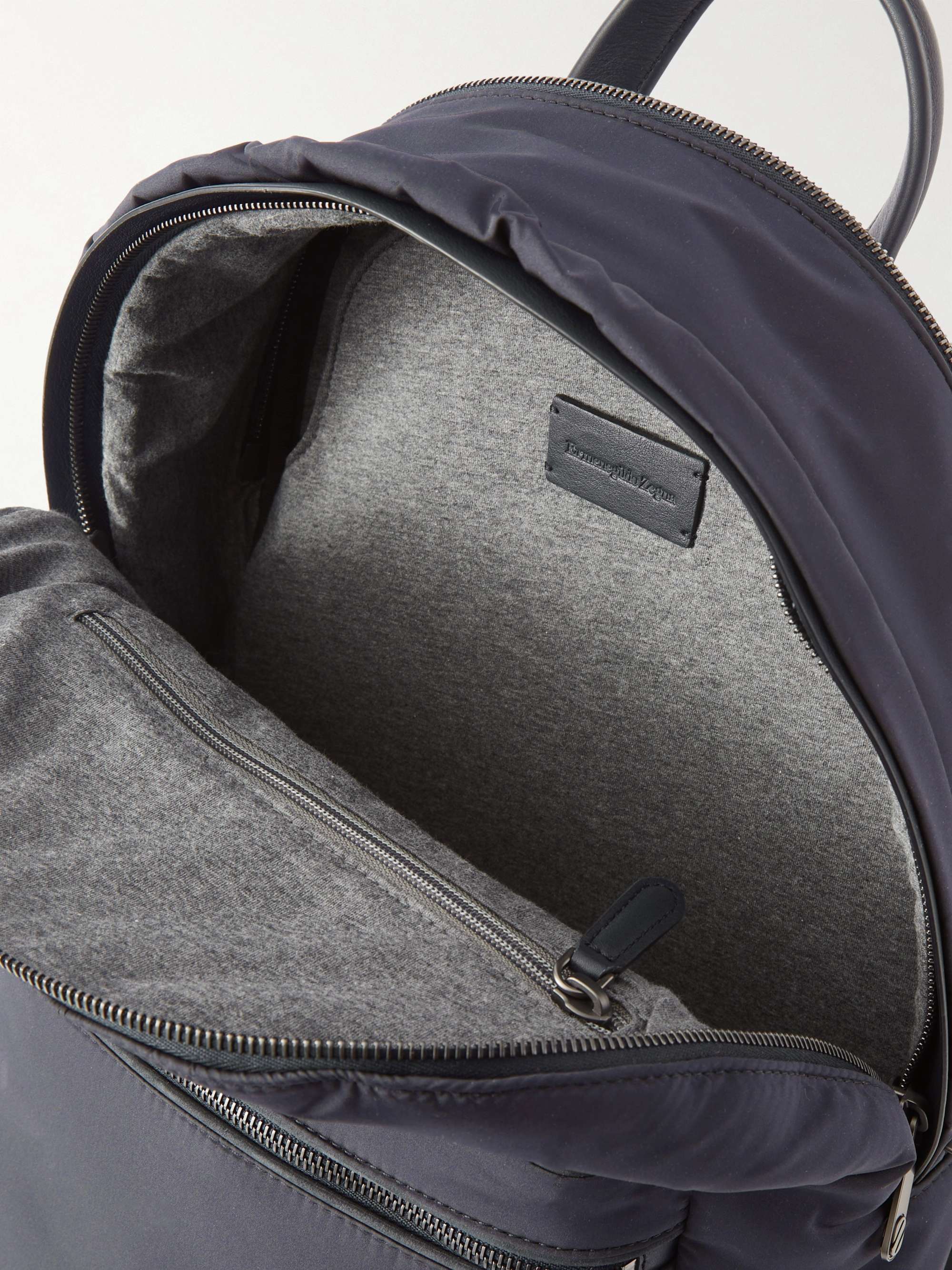 ZEGNA Hoodie Logo-Appliquéd Nylon Backpack