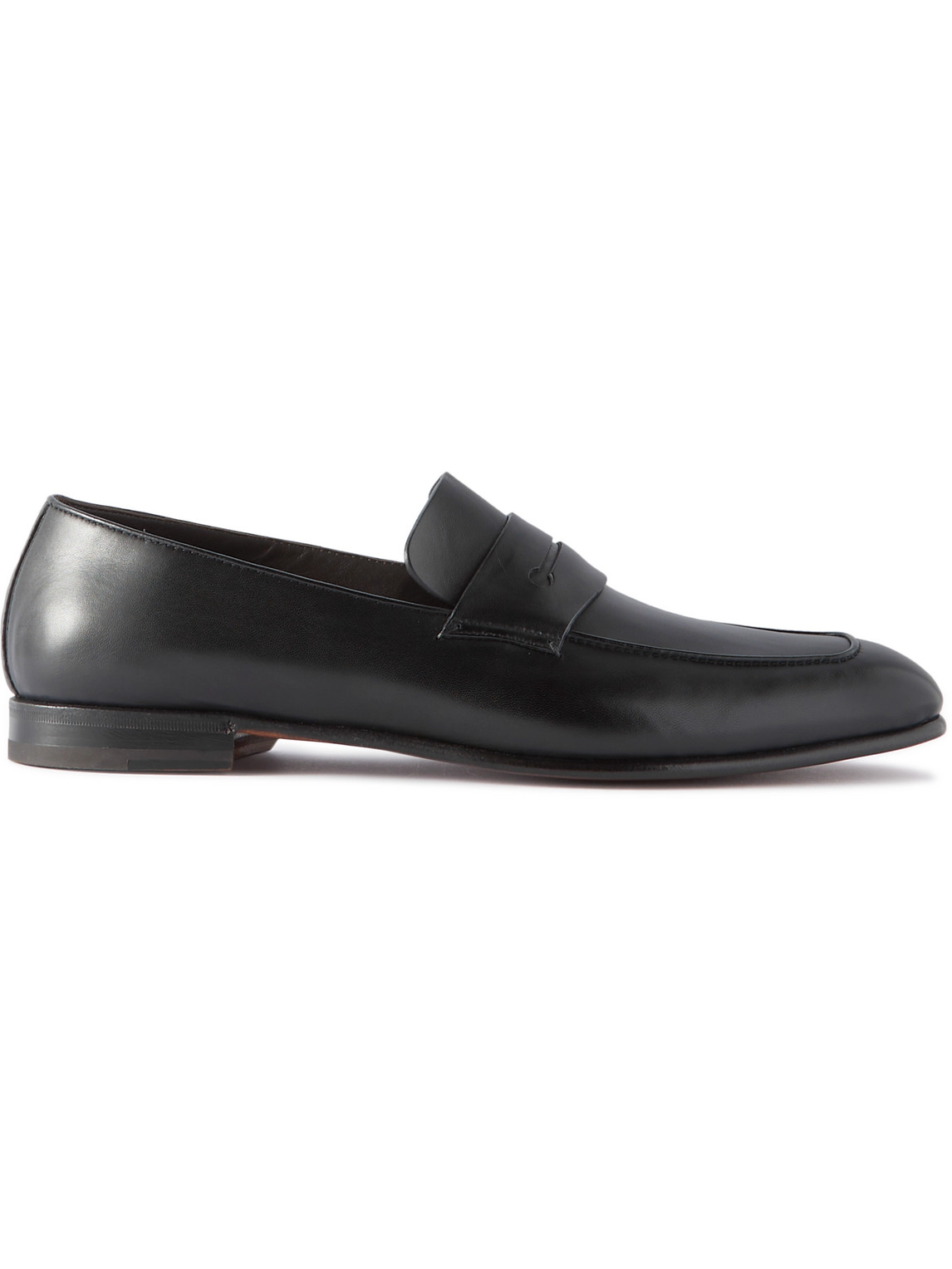 Zegna Men's Lasola Leather Penny Loafers In Black