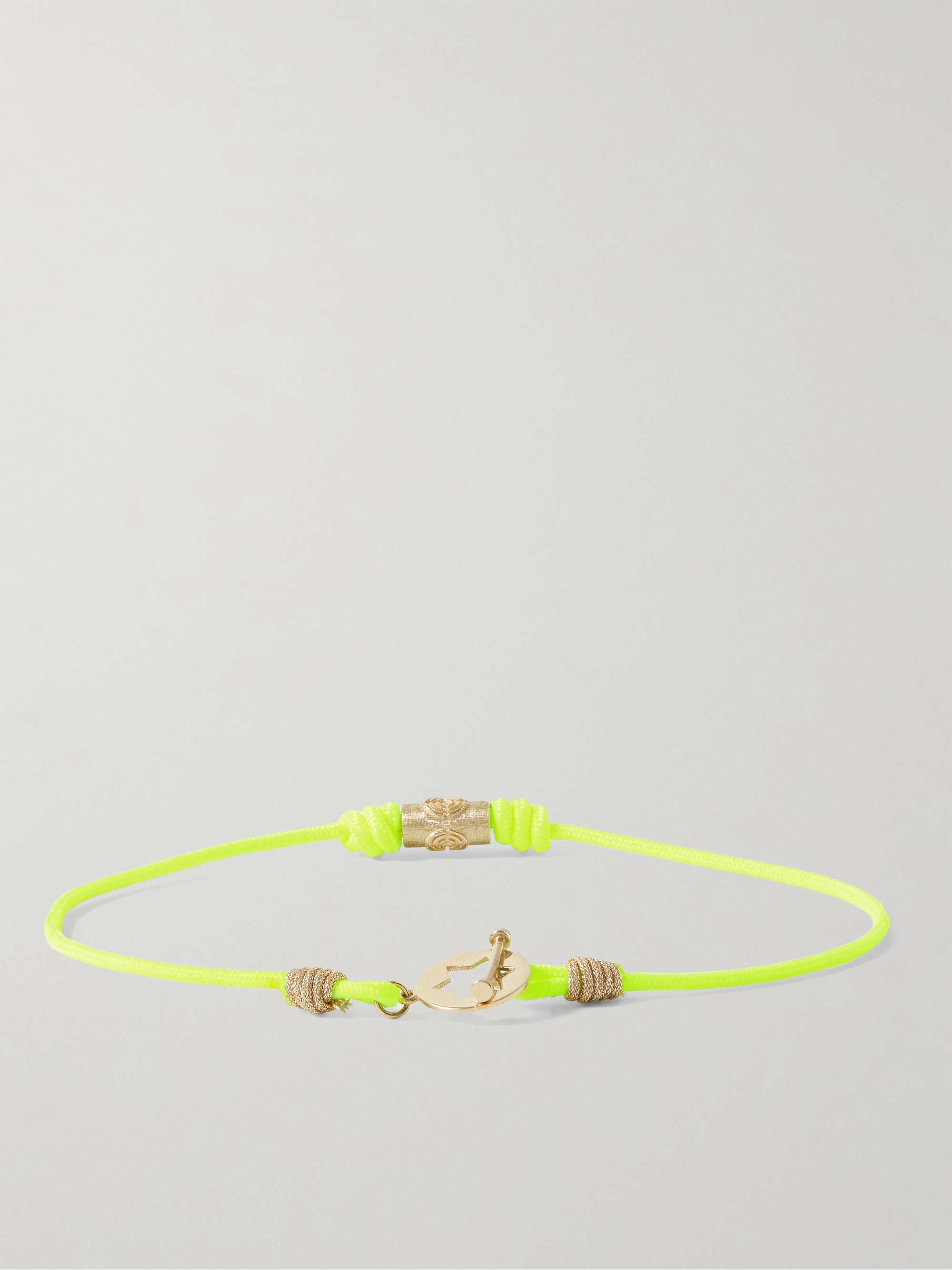 LUIS MORAIS 14-Karat Gold and Cord Bracelet