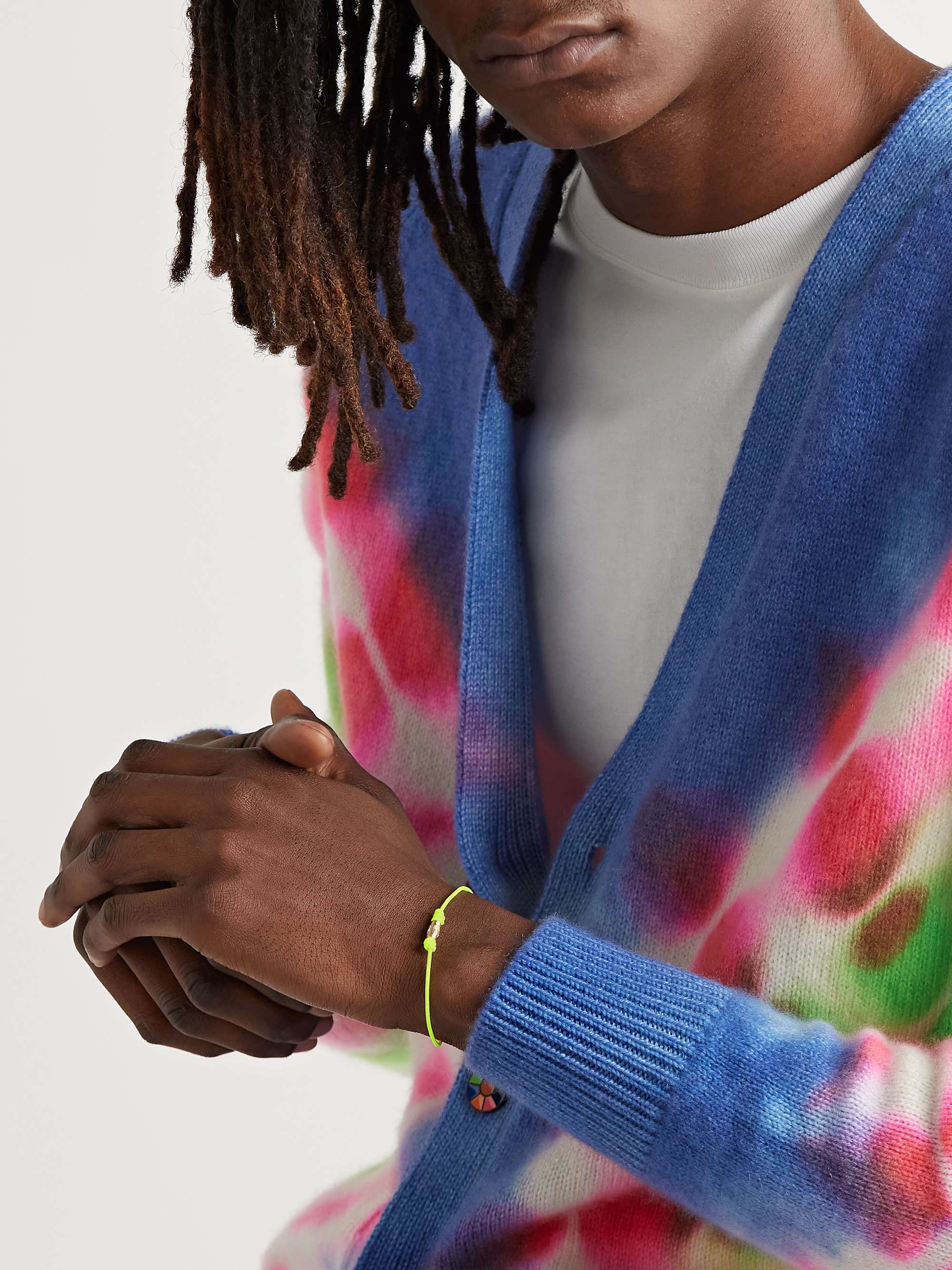 LUIS MORAIS 14-Karat Gold and Cord Bracelet
