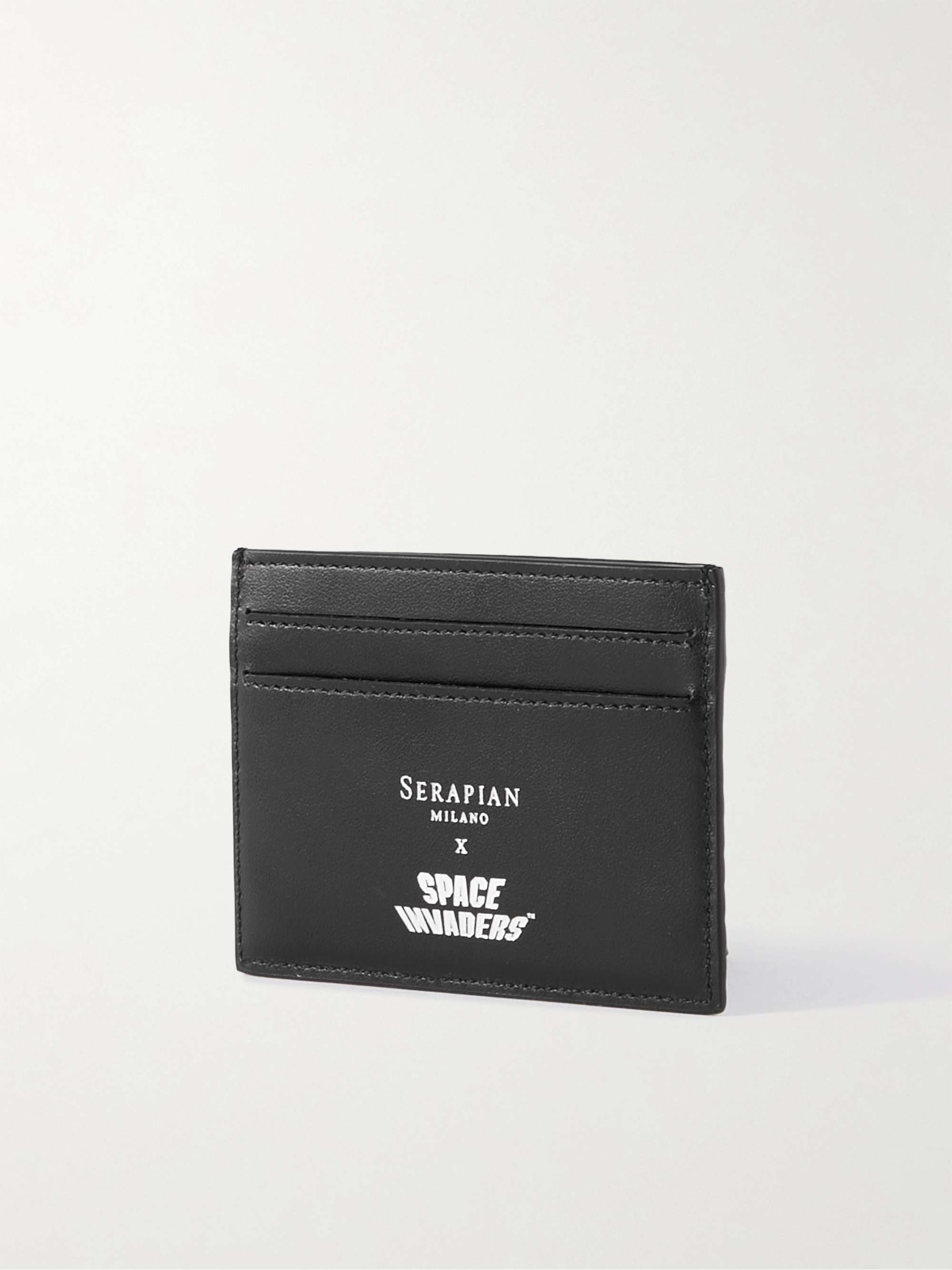 SERAPIAN + Space Invaders Printed Stepan Coated-Canvas and Leather Cardholder