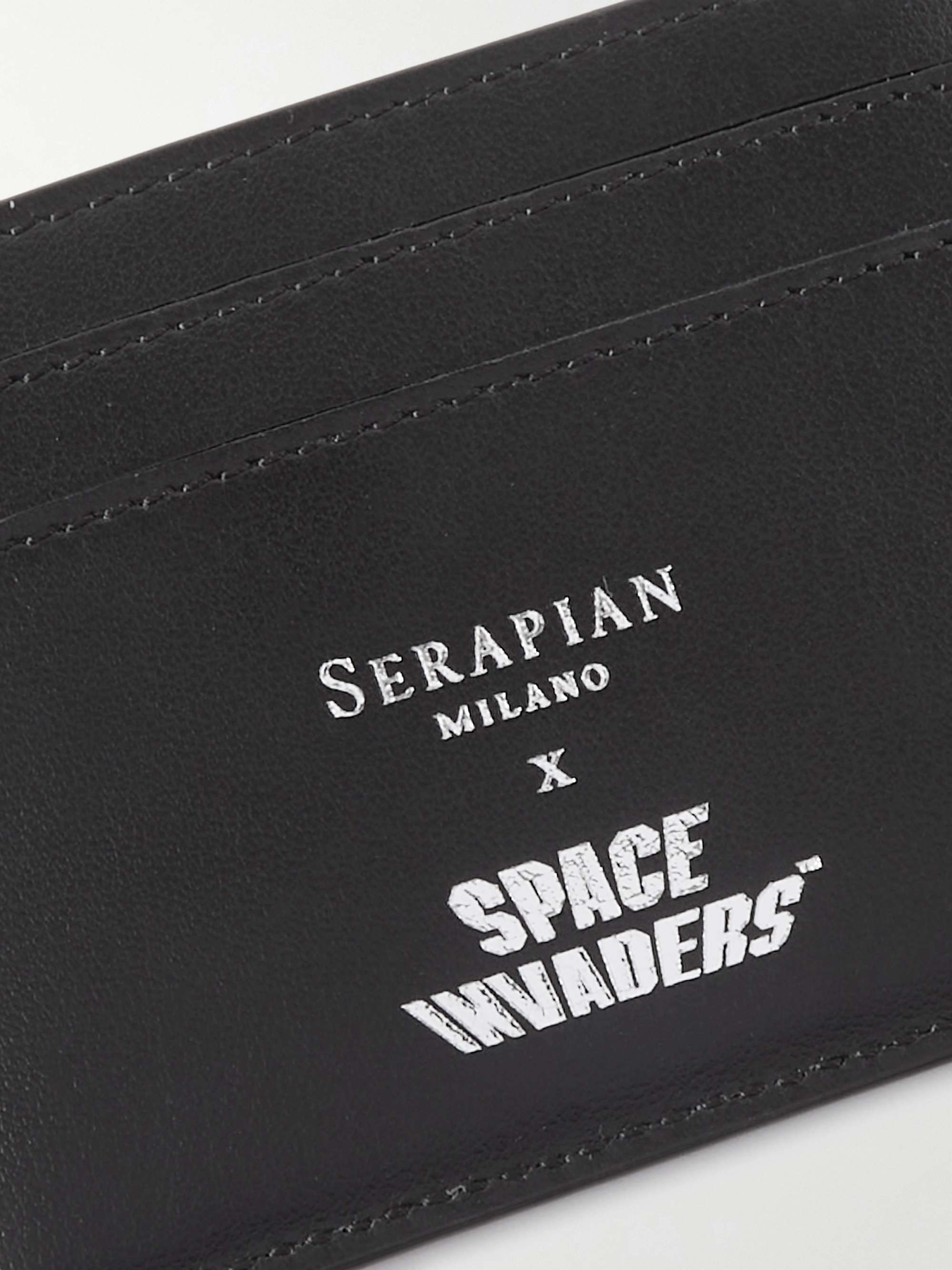 SERAPIAN + Space Invaders Printed Stepan Coated-Canvas and Leather Cardholder