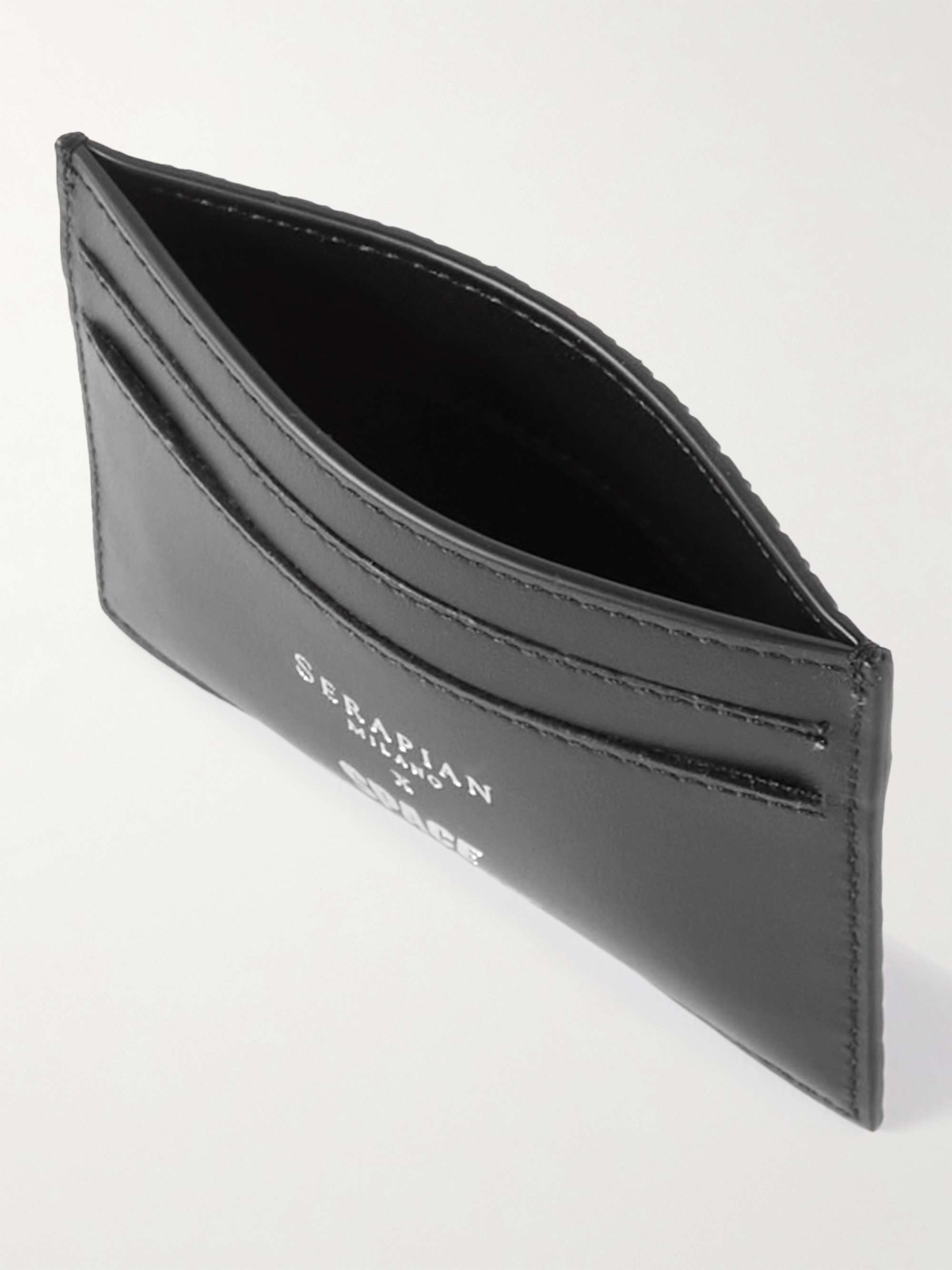 SERAPIAN + Space Invaders Printed Stepan Coated-Canvas and Leather Cardholder