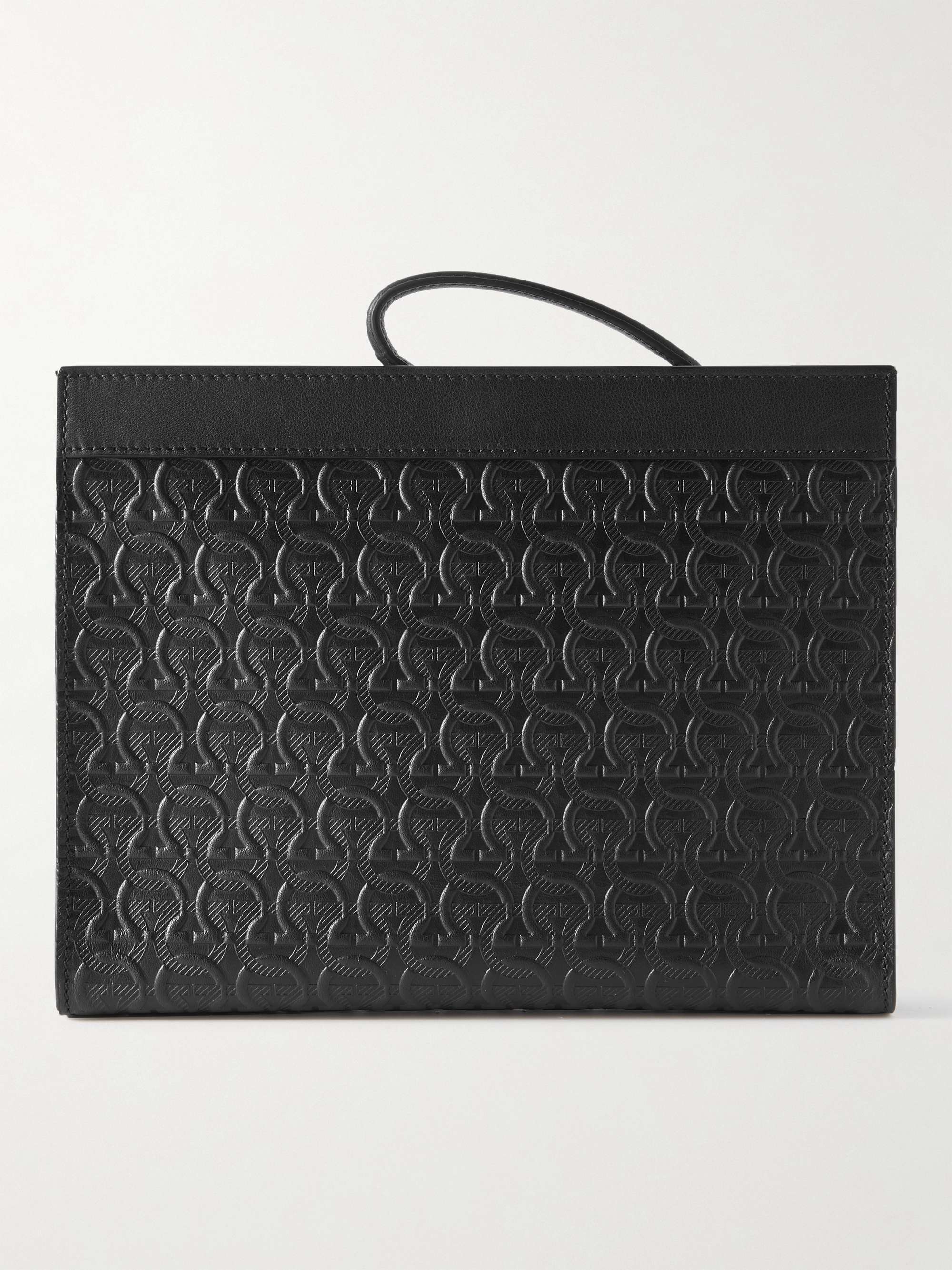 FERRAGAMO Logo-Embossed Leather Pouch