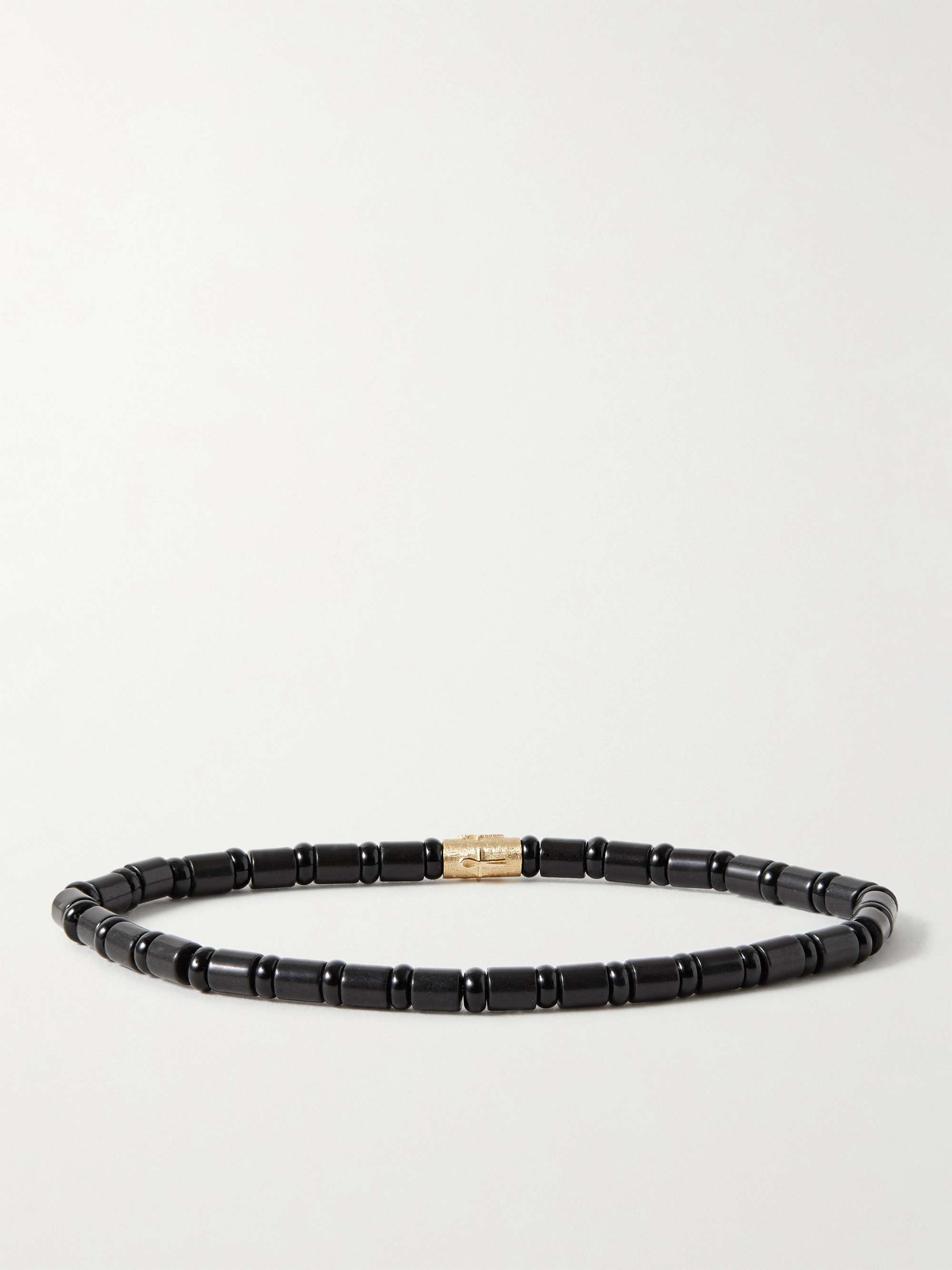 LUIS MORAIS Gold and Onyx Beaded Bracelet