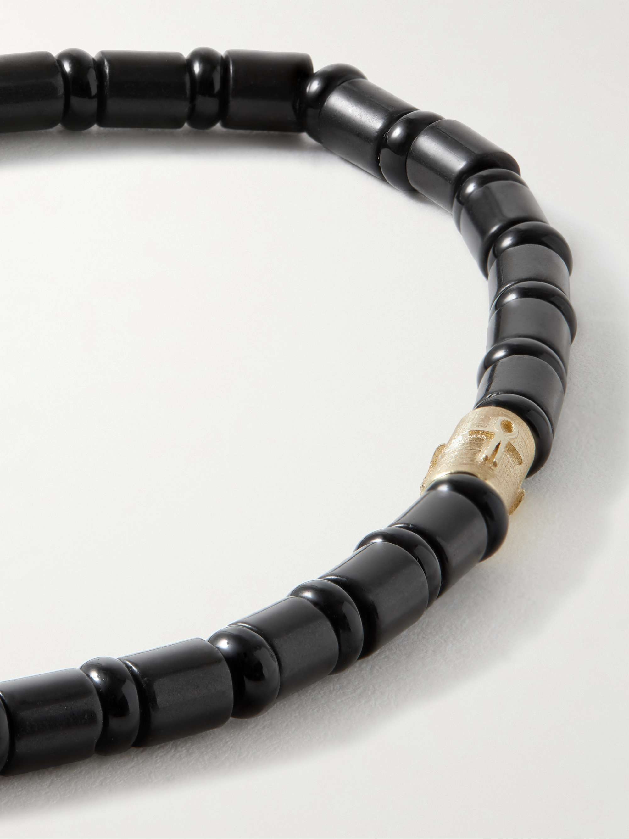 LUIS MORAIS Gold and Onyx Beaded Bracelet