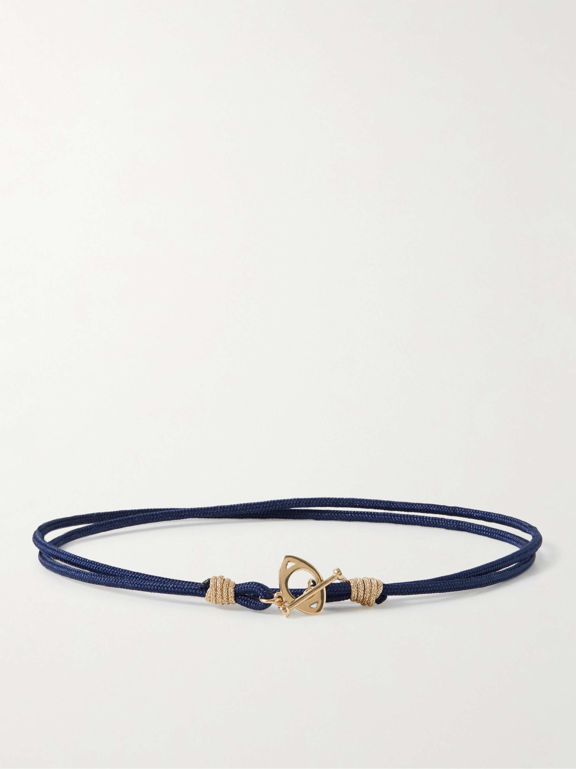 LUIS MORAIS 14-Karat Gold and Cord Wrap Bracelet