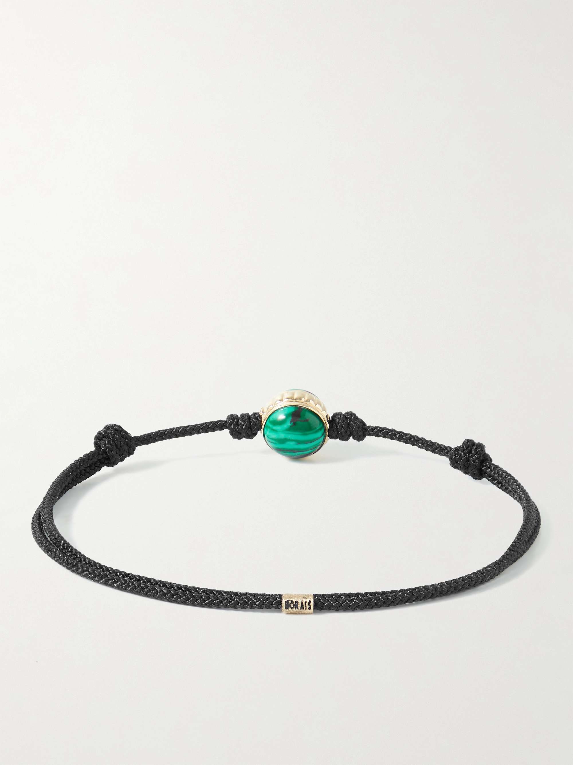 LUIS MORAIS Gold, Cord and Malachite Bracelet