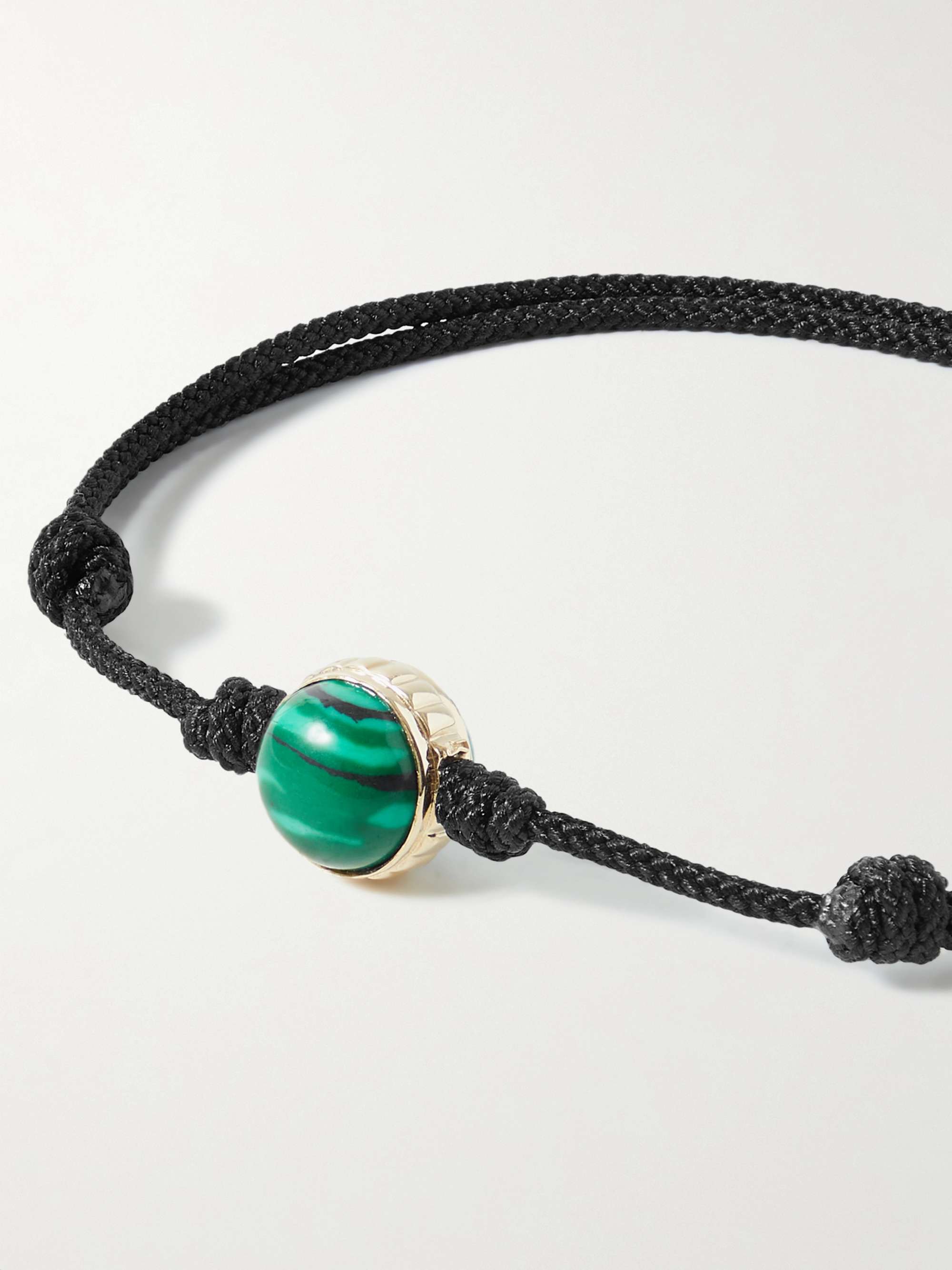 LUIS MORAIS Gold, Cord and Malachite Bracelet