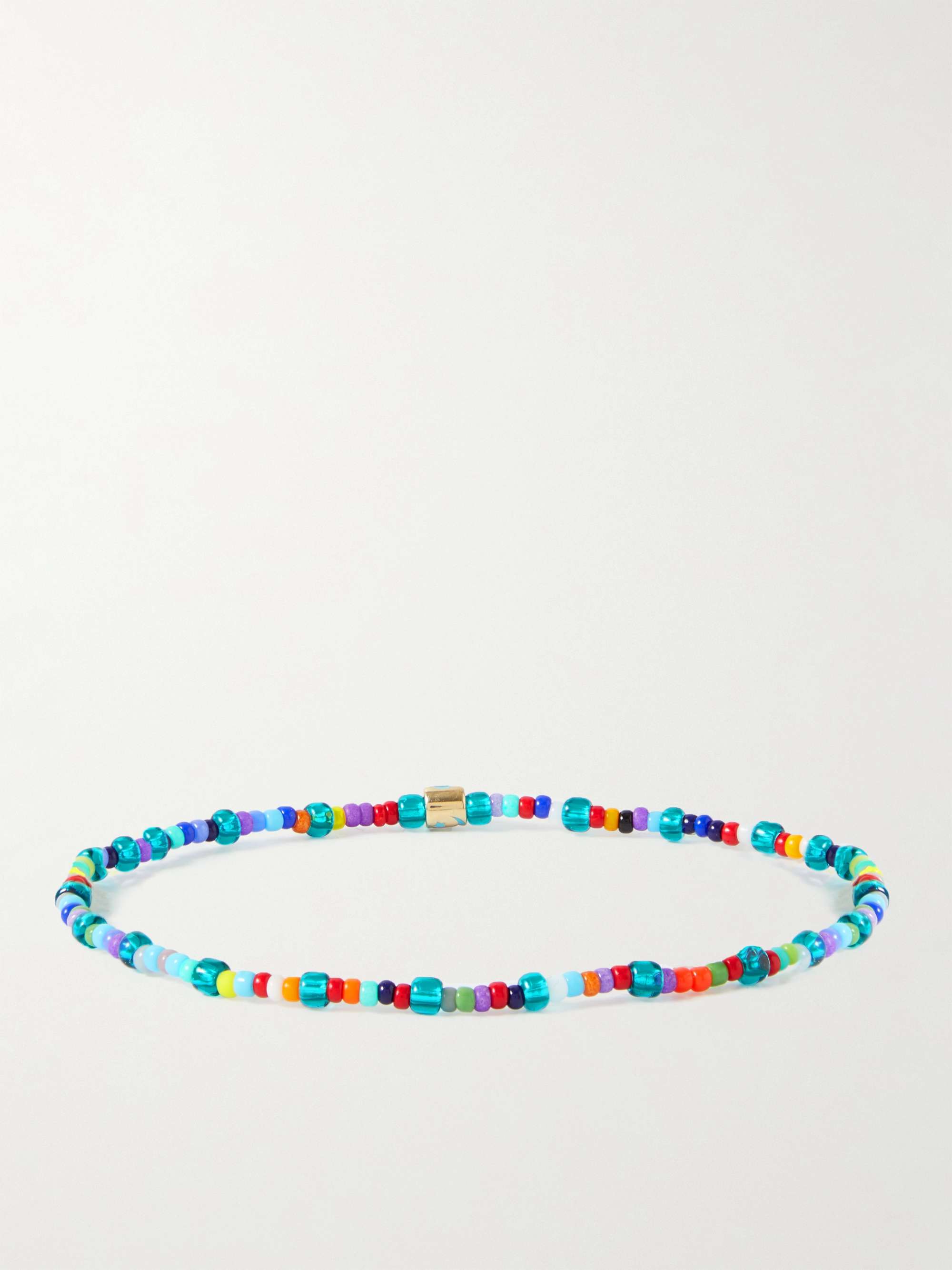 LUIS MORAIS 14-Karat Gold, Bead and Enamel Bracelet