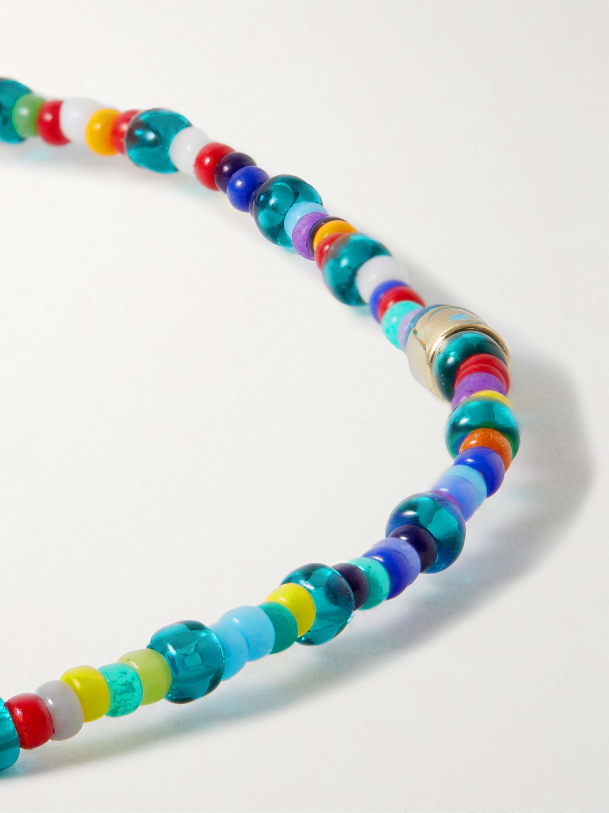 LUIS MORAIS 14-Karat Gold, Bead and Enamel Bracelet