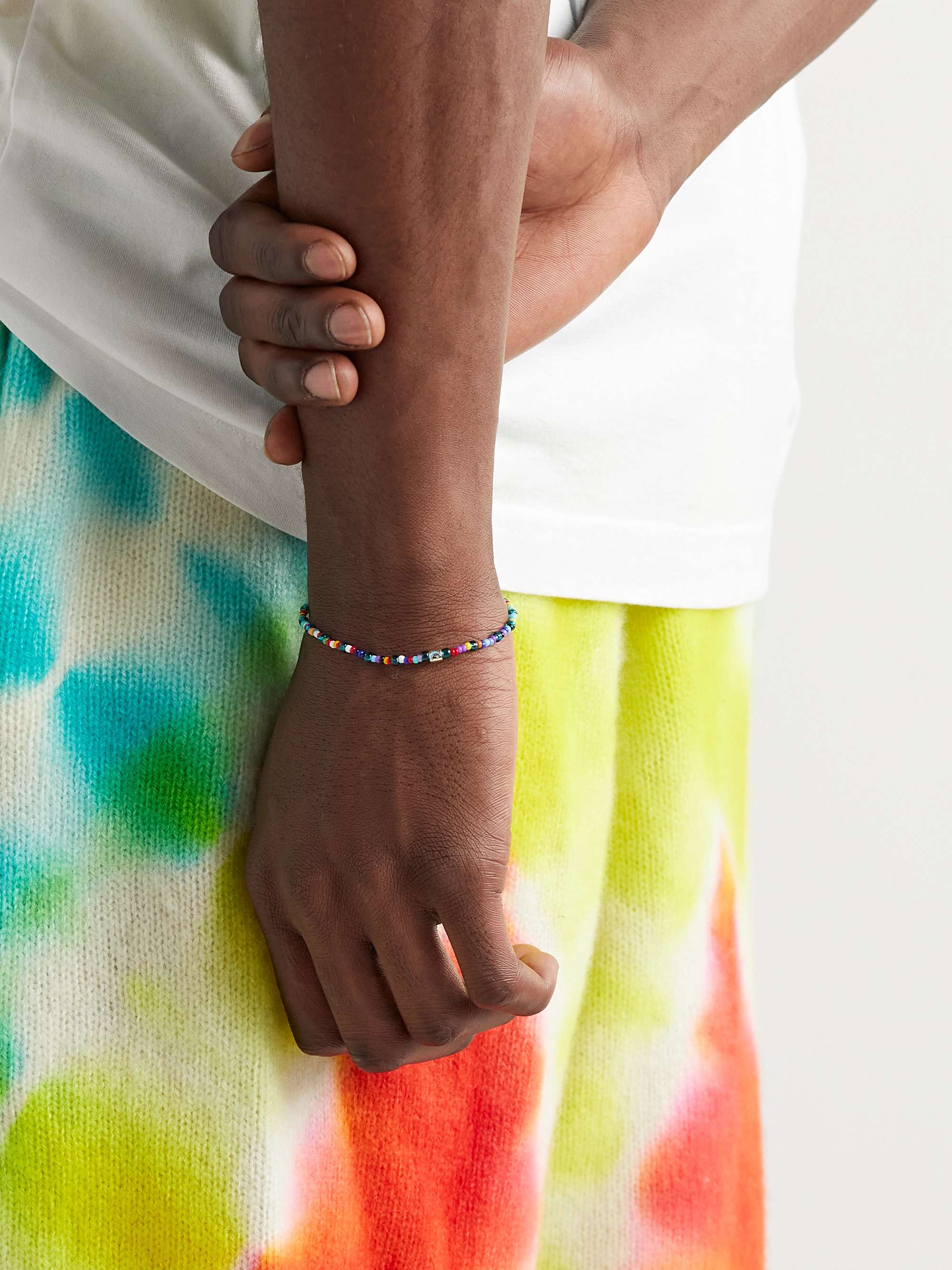 LUIS MORAIS 14-Karat Gold, Bead and Enamel Bracelet