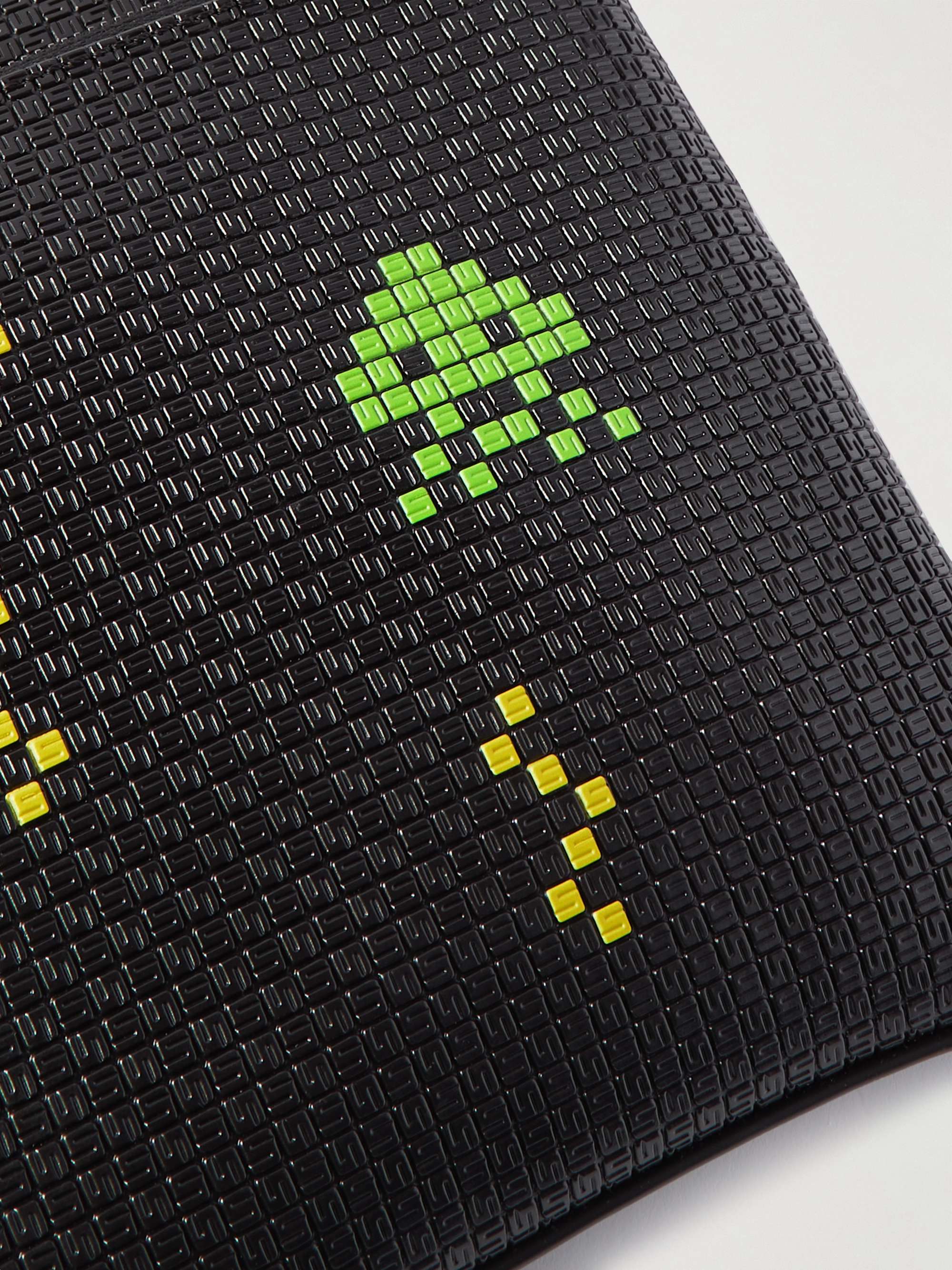 SERAPIAN + Space Invaders Leather-Trimmed Printed Stepan Coated-Canvas Messenger Bag