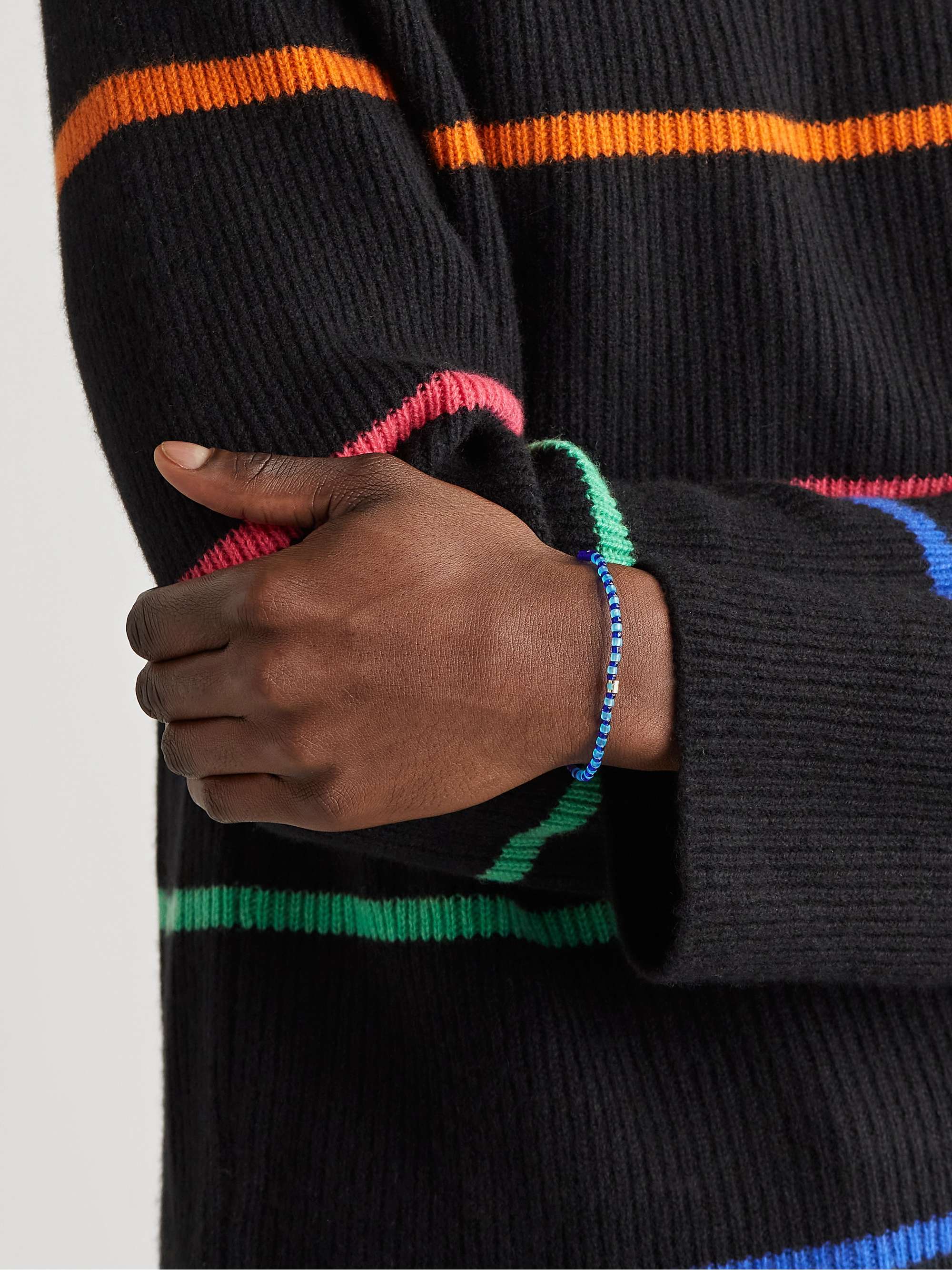 LUIS MORAIS 14-Karat Gold, Bead and Enamel Bracelet